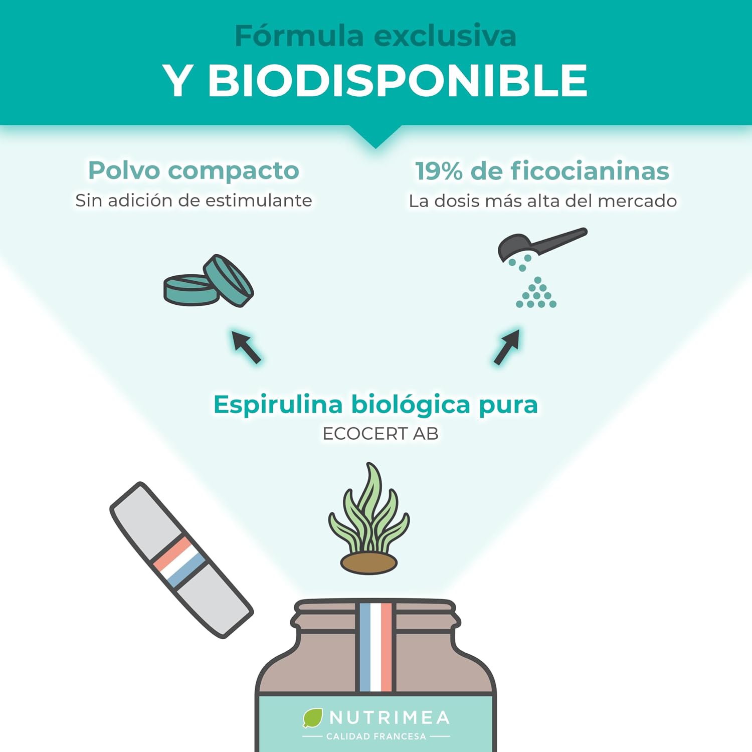 Detalle 2 de Nutrimea Espirulina Premium 540 comprimidos 500 mg