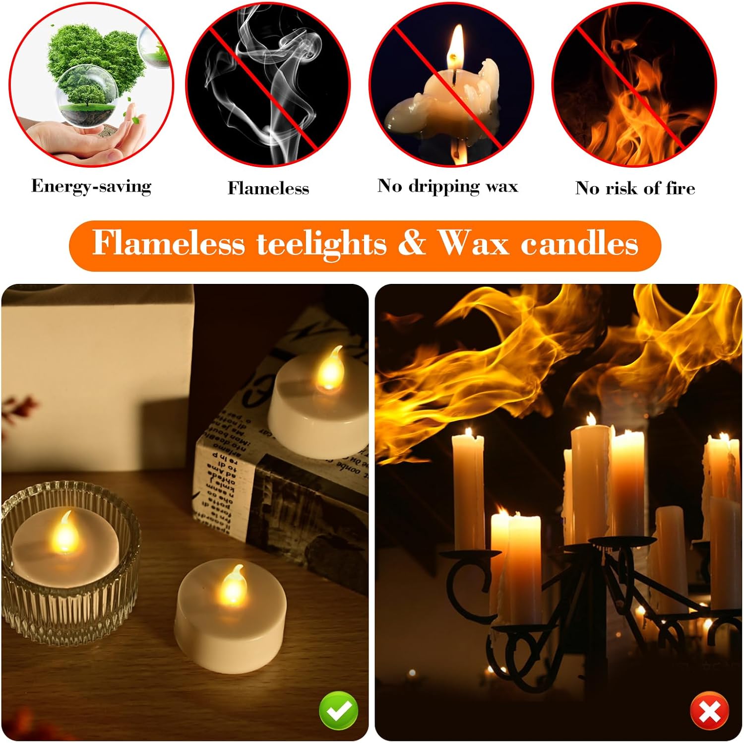 Thumbnail 5 de cimetech CL019 LED Flameless Tea Lights, 12-Pack with Remote Timer