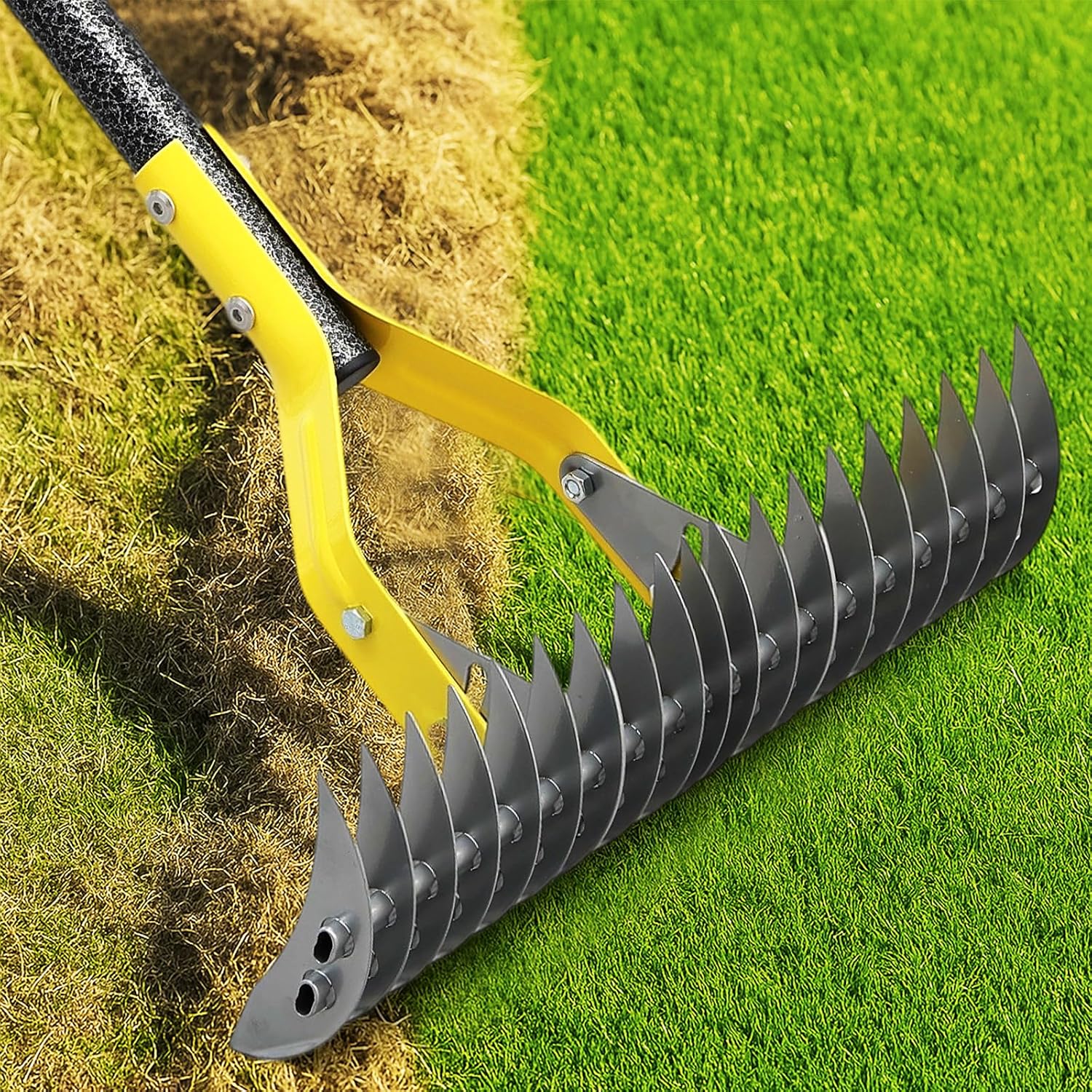 Detalle de cogardenshower 70" Manual Thatch Rake with 15-Inch Dual-Action Head