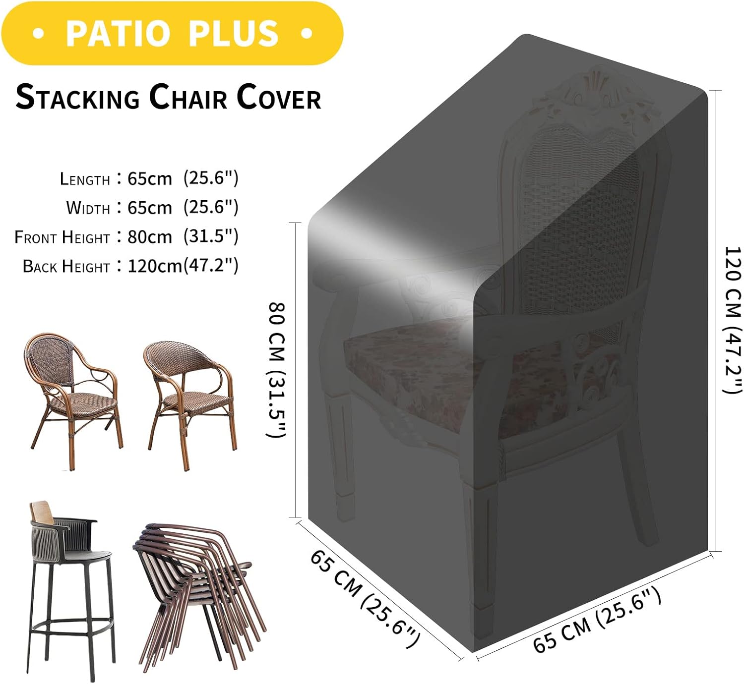 Thumbnail 1 de PATIO PLUS Garden Chair Cover with Air Vent (600D Oxford, Waterproof) – Green