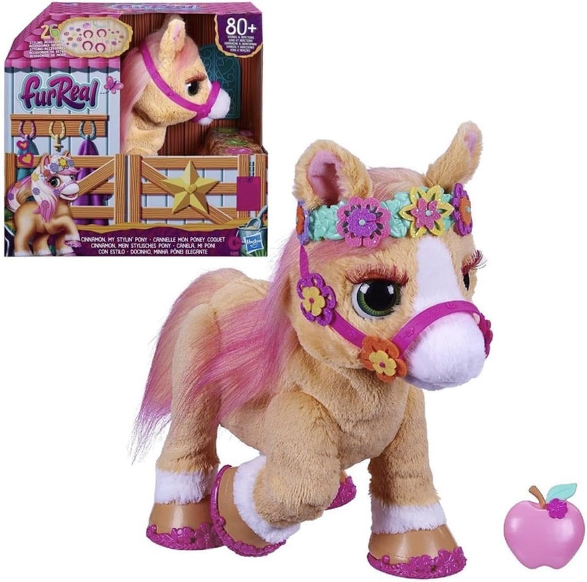 Detalle 1 de FurReal Cinnamon, Mój stylowy kucyk – interaktywny pluszak 35 cm, ponad 80 reakcji