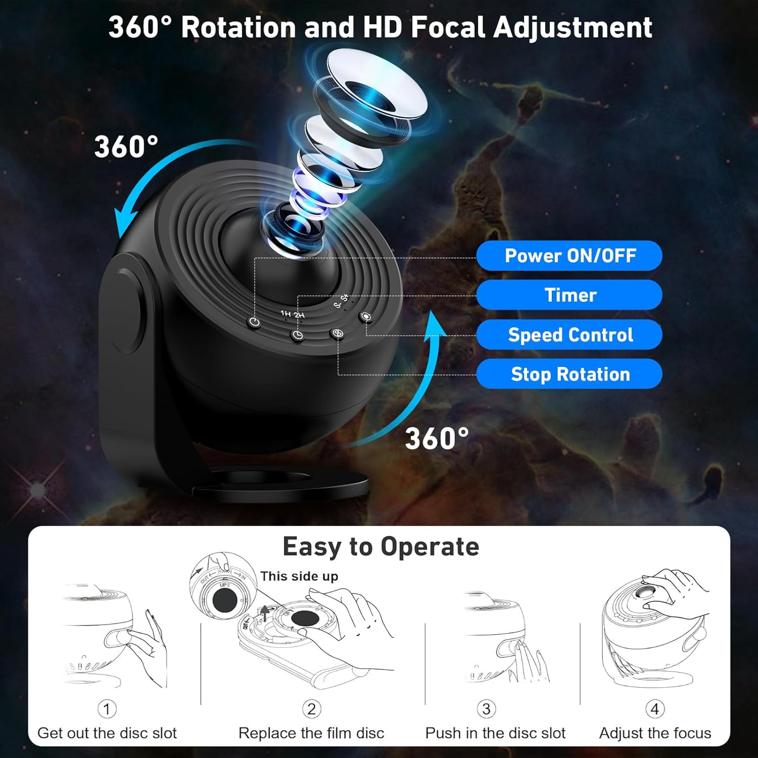 Detalle de YunLone Galaxy Projector 13-in-1 Home Planetarium