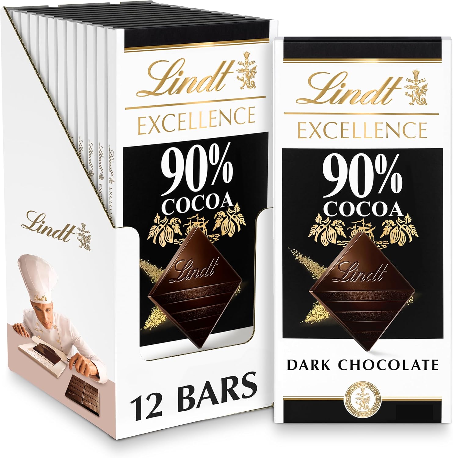 Detalle de Lindt Présentoir de 24 barres EXCELLENCE – Chocolat noir 70% cacao (24×35 g)
