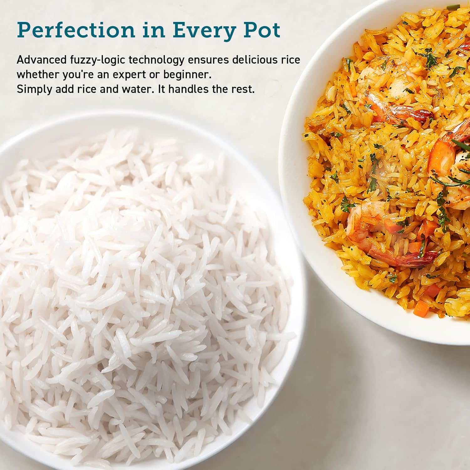 Thumbnail 3 de COSORI Rice Cooker, Slow Cooker & Steamer (Ceramic Coated Inner Pot, Fuzzy Logic) – 10 Cups / 5L, 17 Functions, Timer & Keep Warm, Black