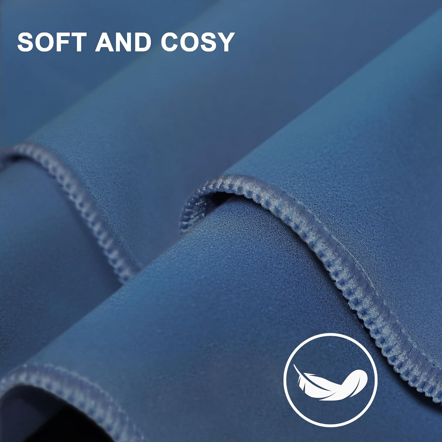 Thumbnail 2 de Flaveano Microfibre Towel, Travel Towel Set of 3 (180x90cm, 80x40cm, 50x30cm) in Navy Blue