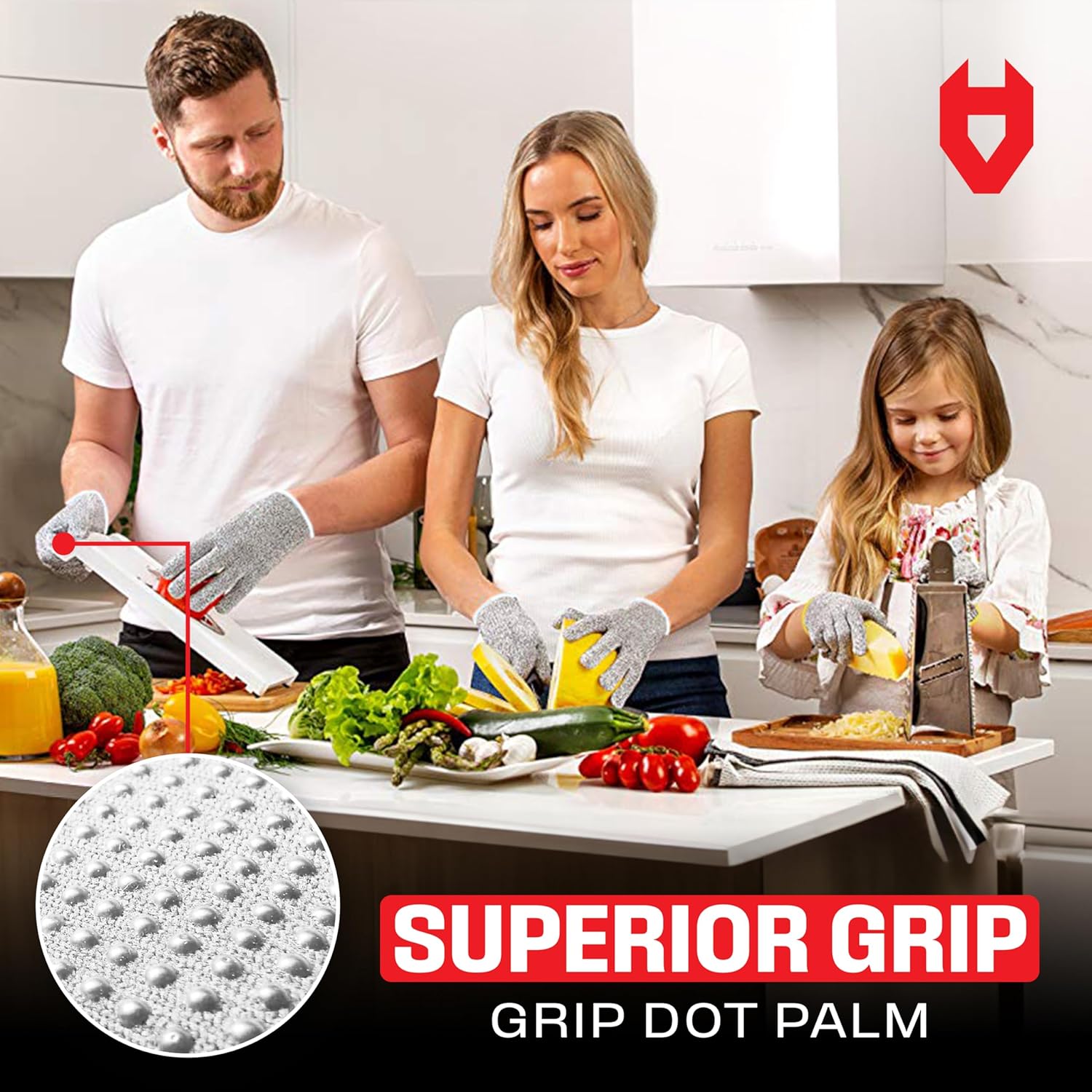 Thumbnail 1 de NoCry Cut Resistant Gloves with Grip Dots – Level 5 Protection for Kitchen and Workshop