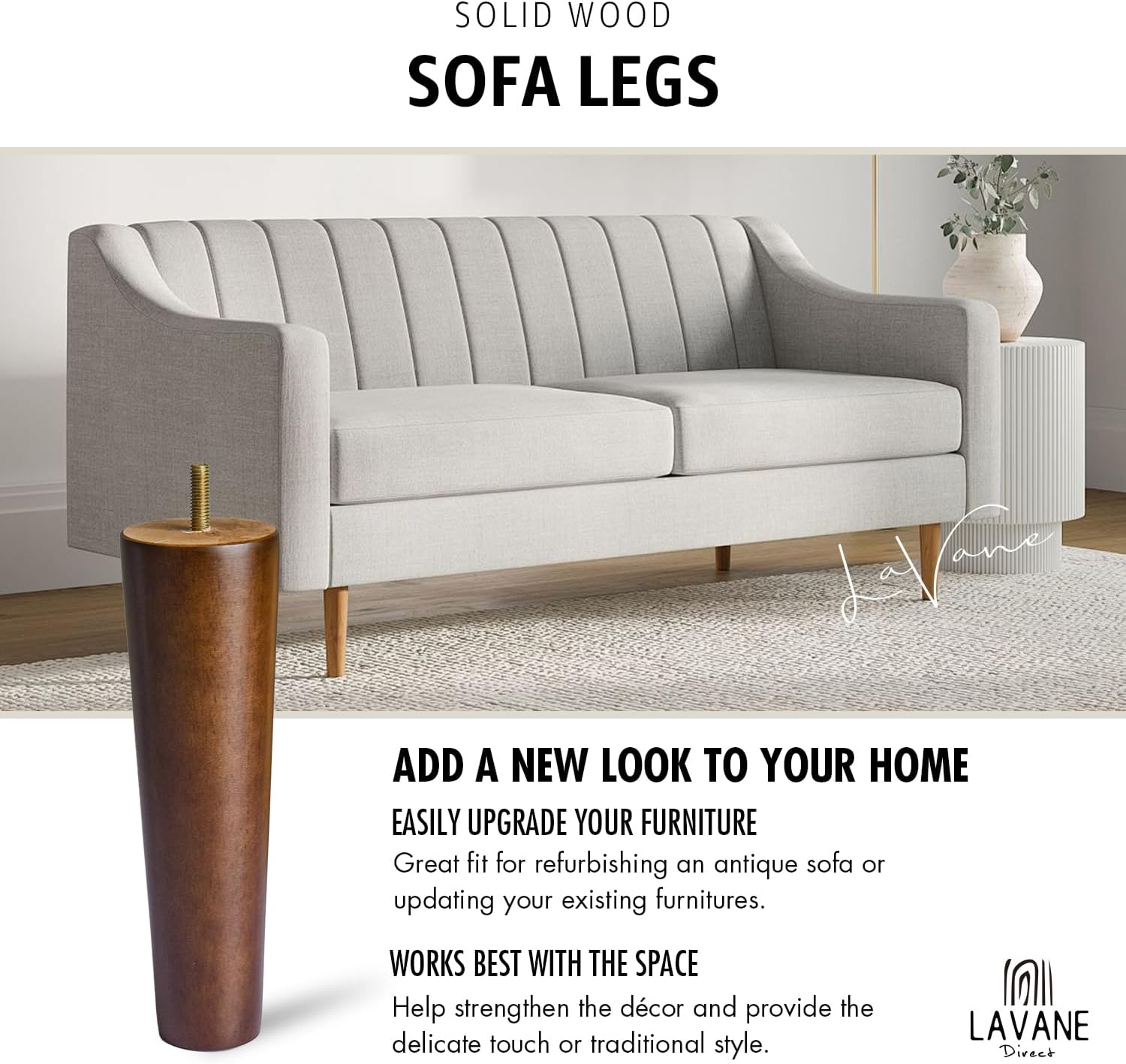 Detalle de La Vane Furniture Legs, 4-inch