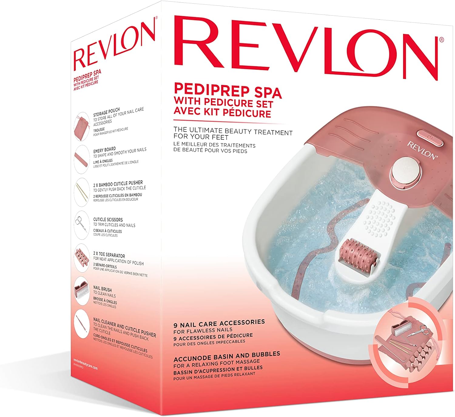 Detalle 2 de Revlon Idromassaggiatore plantare con Kit Pedicure Pedi Prep Spa (RVFB7021P) – Benessere per i piedi a casa