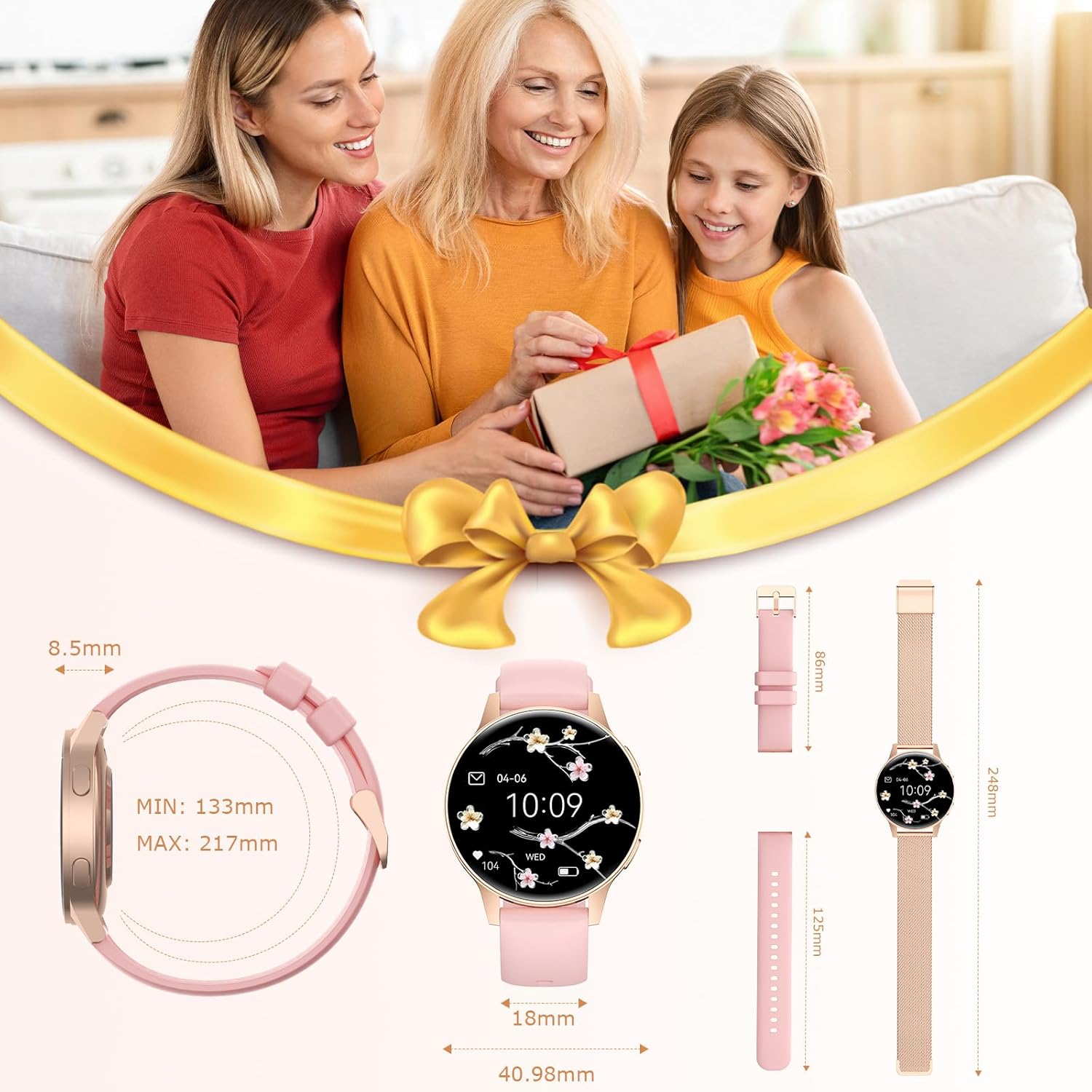 Thumbnail 8 de 2025 Reloj Inteligente Mujer ❤️ Pantalla Táctil y Monitor de Salud
