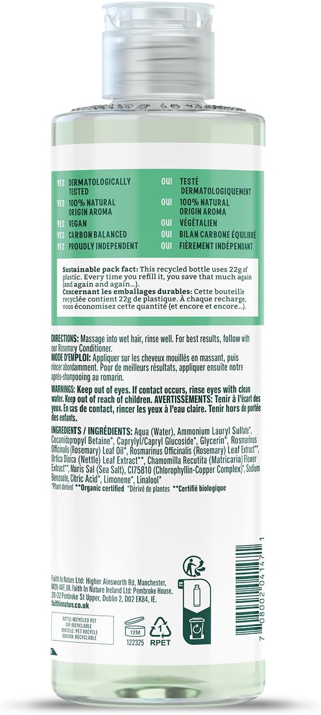 Thumbnail 1 de Faith In Nature Shampoo Naturale al Rosmarino – Stimolante per Capelli e Cuoio Capelluto Normali, Vegano e Cruelty Free (400 ml)