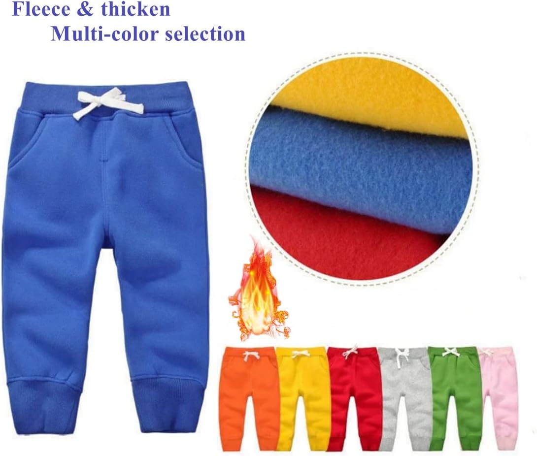 Detalle de CuteOn Kids Elastic Waist Cotton Warm Trousers for 1–5 Years