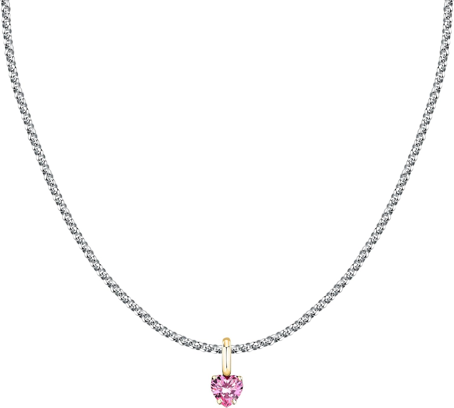 Detalle de Morellato Collana Donna Cuore in Acciaio, Zirconi – Collezione DROPS SCZ1355