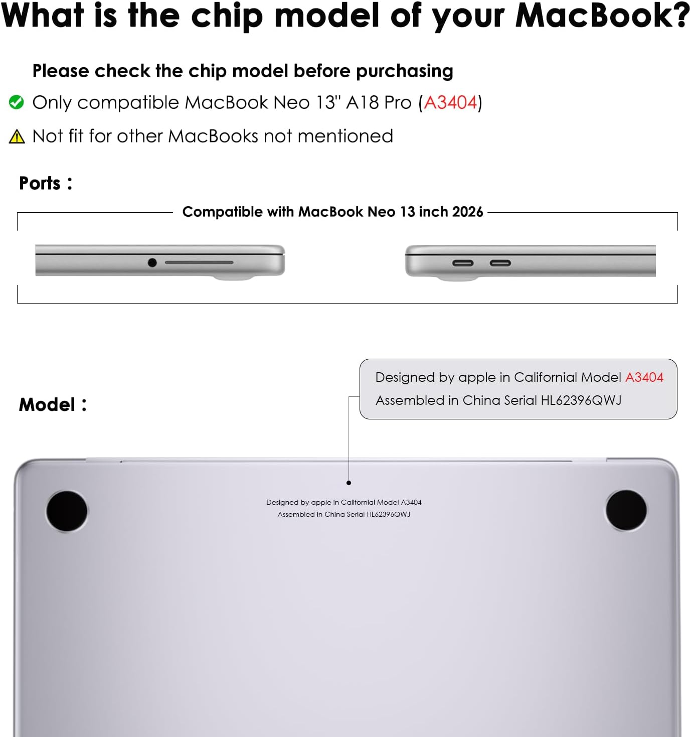 Detalle 2 de eleger Crystal Clear hard shell case for MacBook Neo 13 inch (A18 Pro, 2026) with crystal-transparent protection