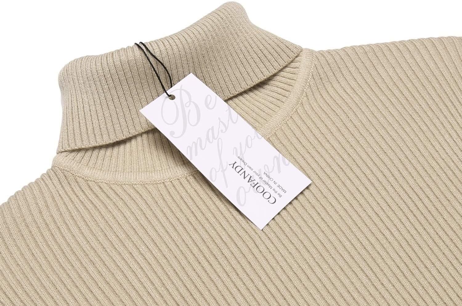 Detalle 1 de COOFANDY Men’s Slim Fit Turtleneck Sweater, Ribbed Knit Pullover