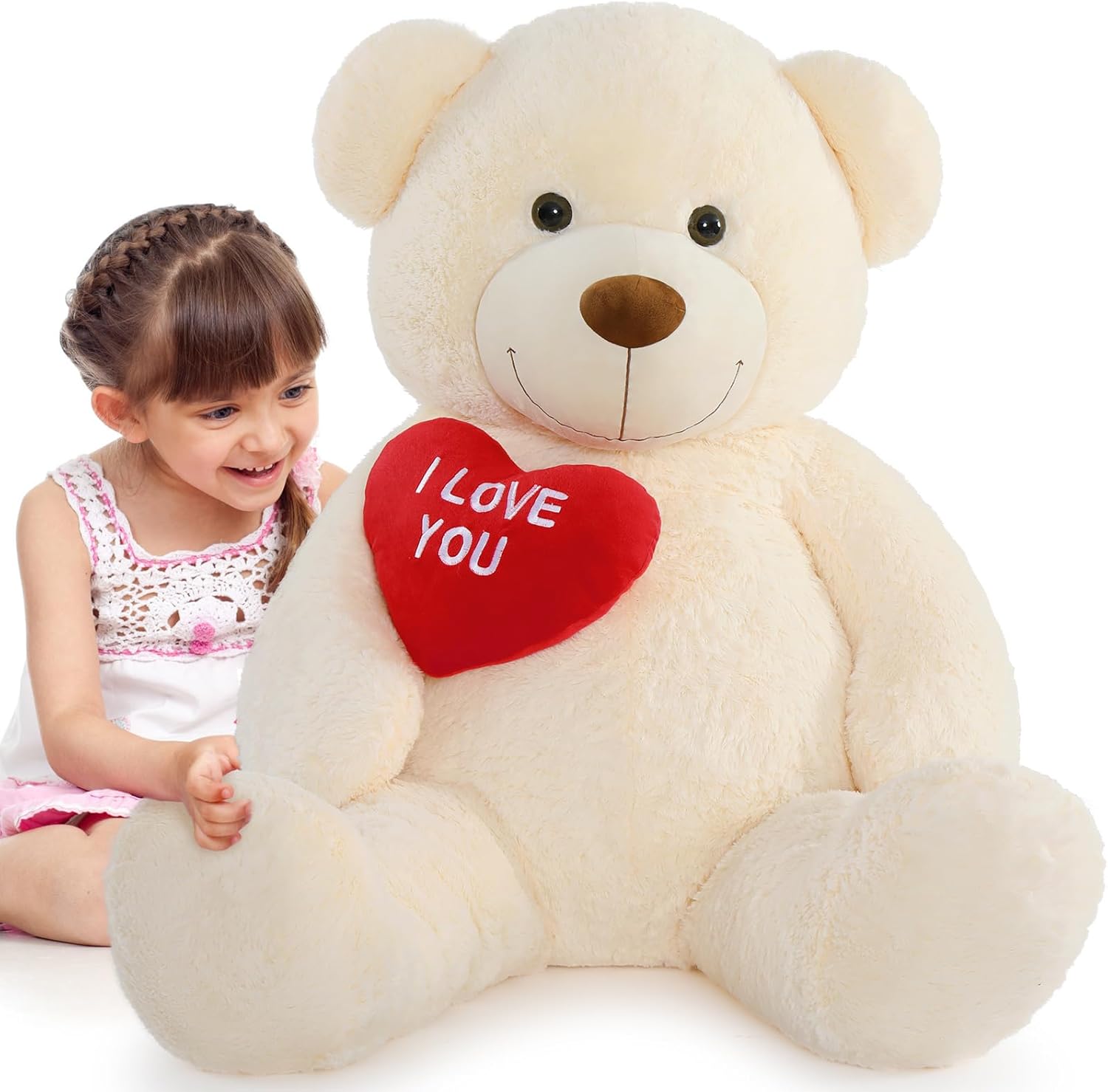 Thumbnail 6 de MorisMos 130 cm Orso Peluche Gigante con I Love You – Compagno XXL Morbido e Adorabile