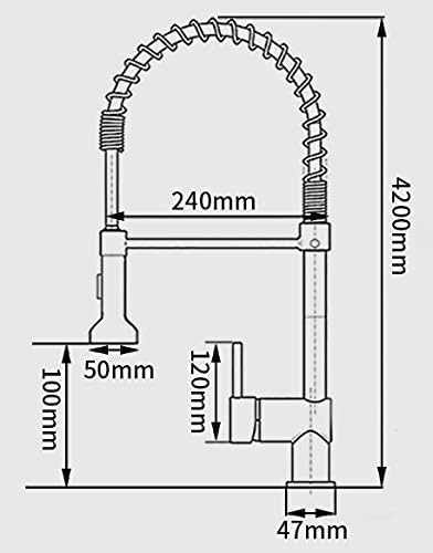 Detalle de OWOFAN 9009R-A Pull-Down Kitchen Faucet, Matte Black, 360° Swivel
