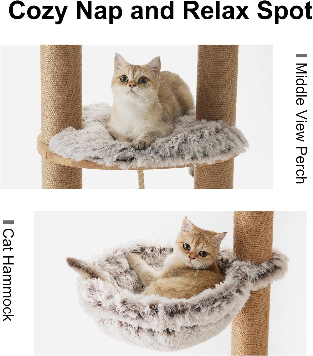 Detalle 2 de FUKUMARU Modern Cat Tree 188 cm tall 🐱