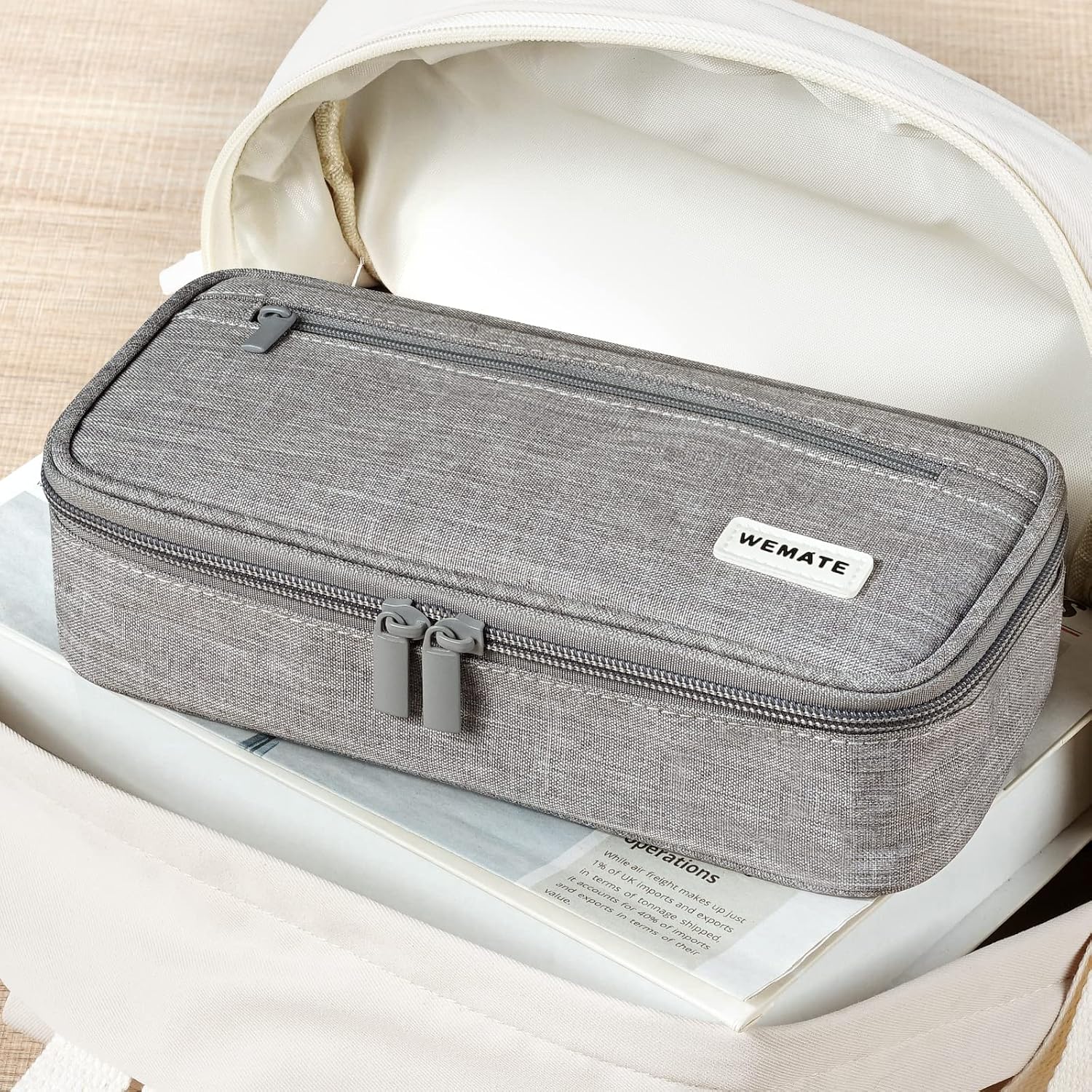 Thumbnail 6 de WEMATE Large Pencil Case: Upgraded Canvas with Big Capacity and 5 Organizational Compartments