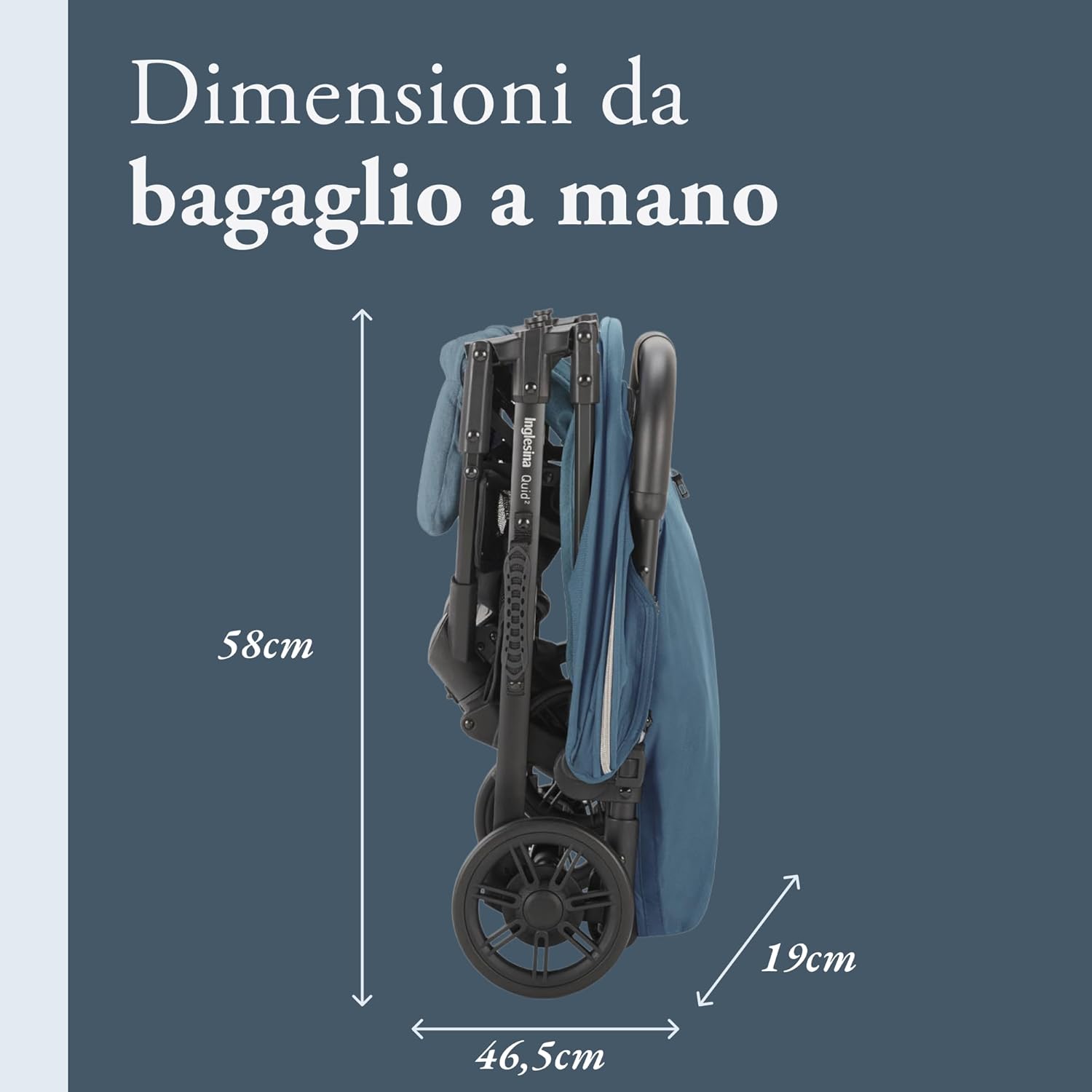 Detalle de Inglesina Quid 2: passeggino leggero e compatto fino a 22 kg, ideale per viaggiare in aereo