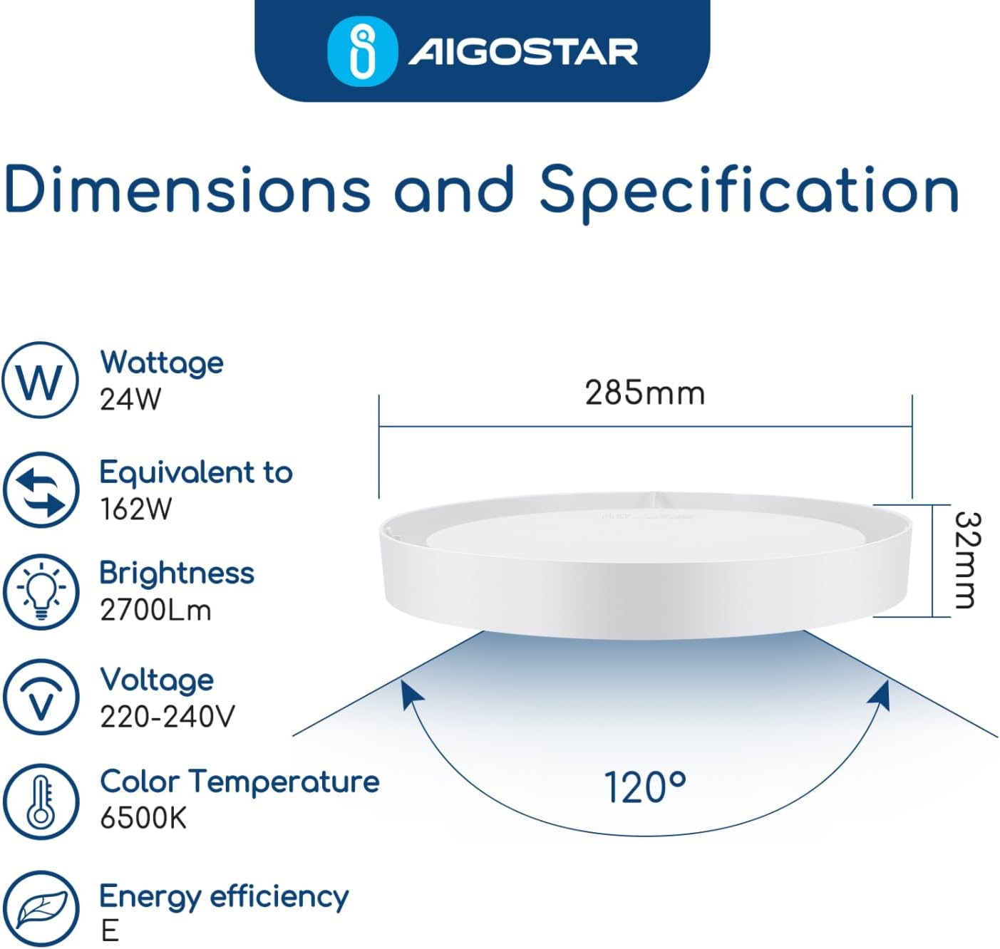 Thumbnail 2 de Aigostar Lampara de Techo 24W 2700 lm