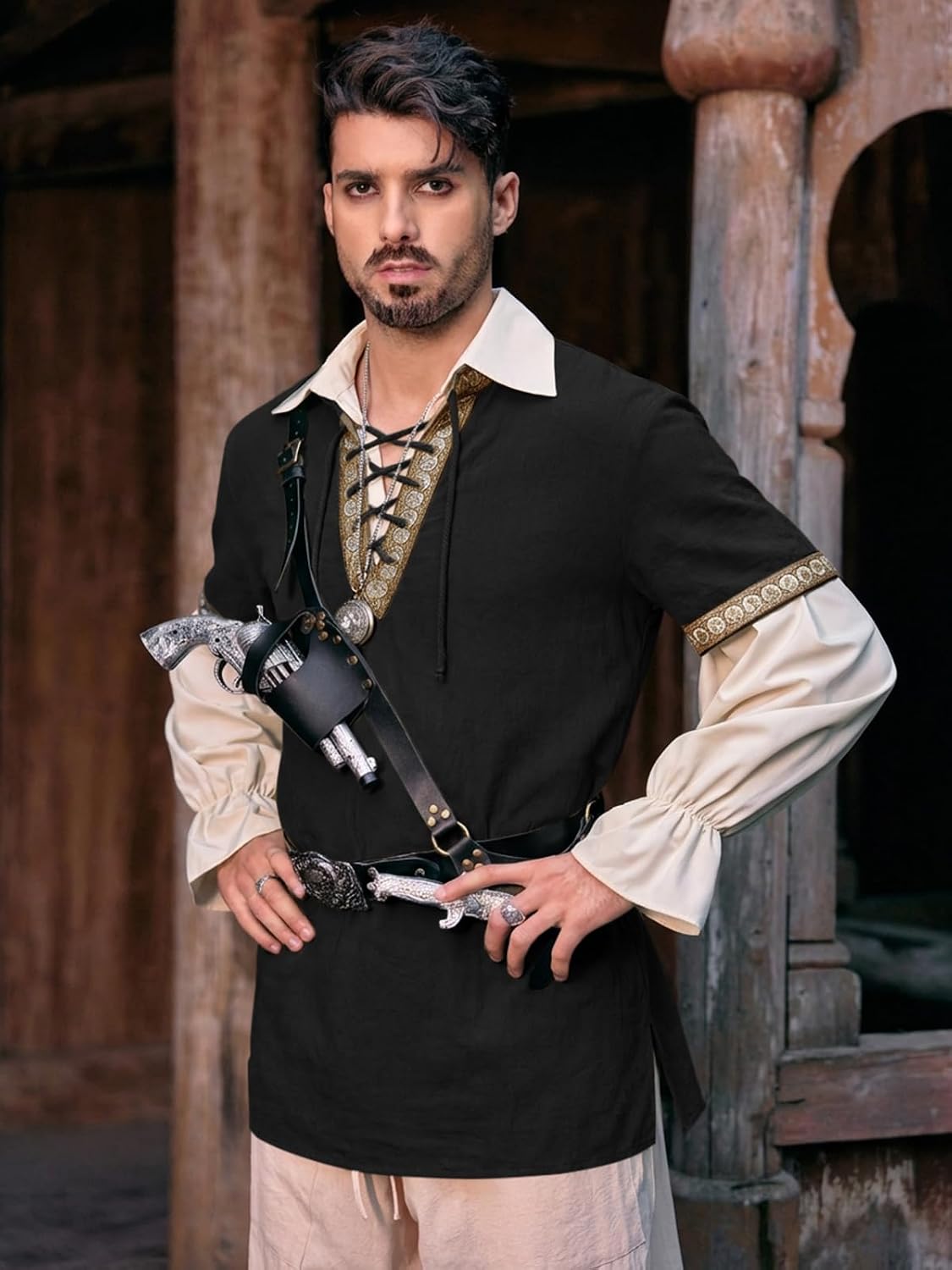 Detalle 2 de Runcati Medieval Costume Shirt in Pure Cotton