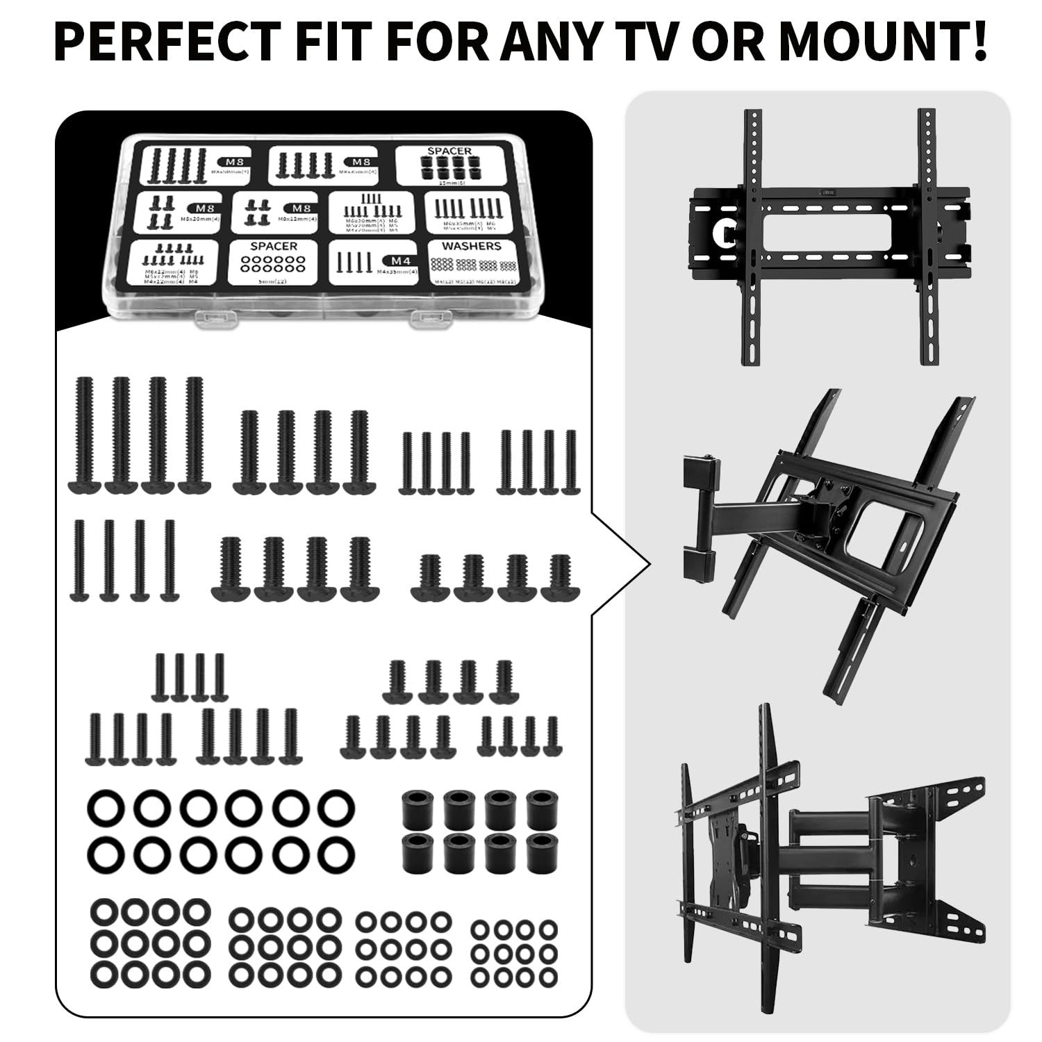 Detalle de TV Bracket Screws 120pcs M4–M8 kit