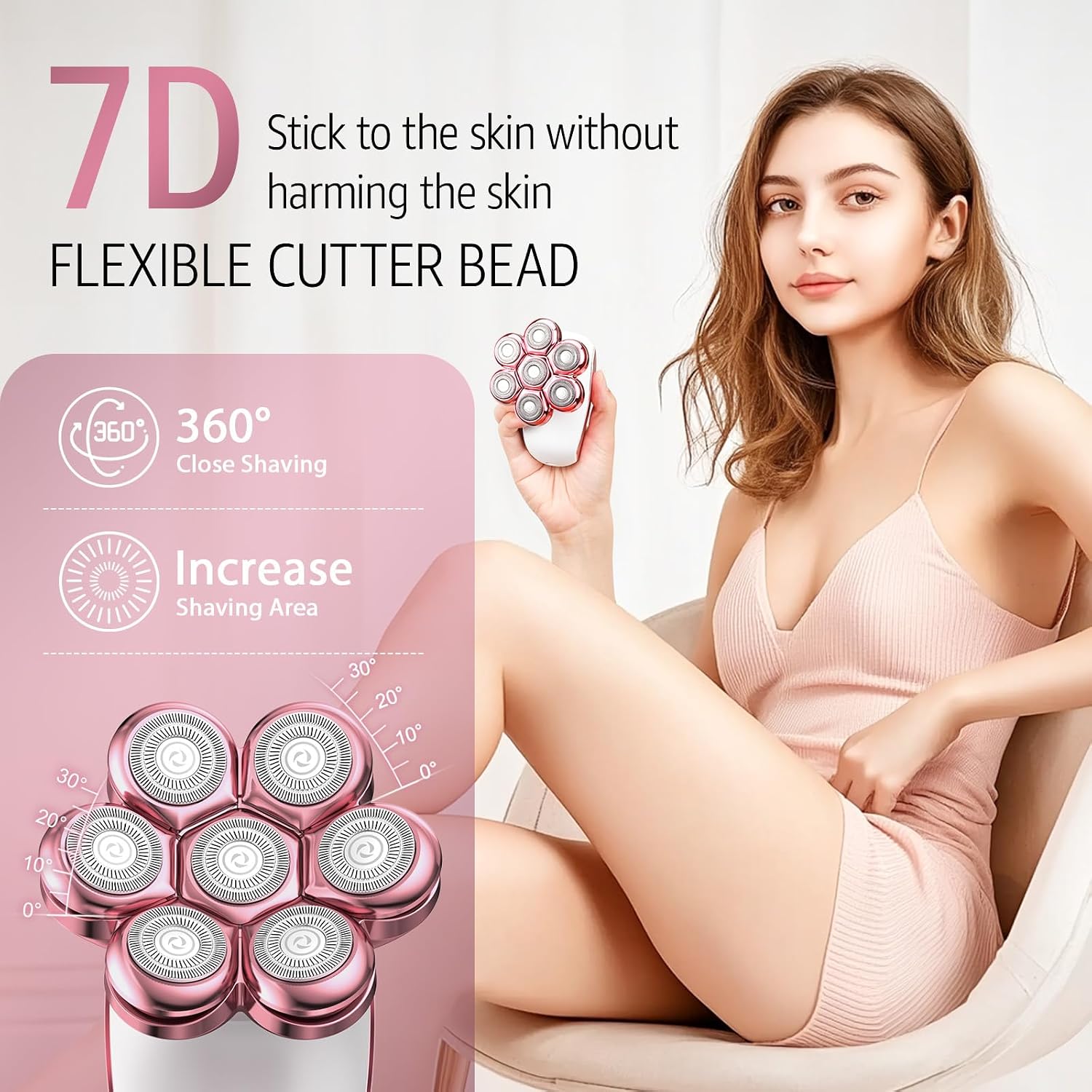 Thumbnail 2 de SHPAVVER 7D Electric Shaver for Women, IPX7 Wet/Dry, LED Display