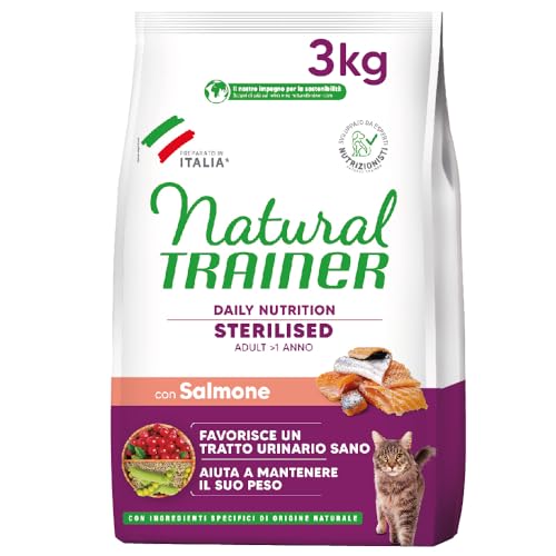 Detalle de Trainer Natural Sterilised Adult con Salmone e Fibra di Pisello 3 Kg – alimentazione equilibrata per animali sterilizzati