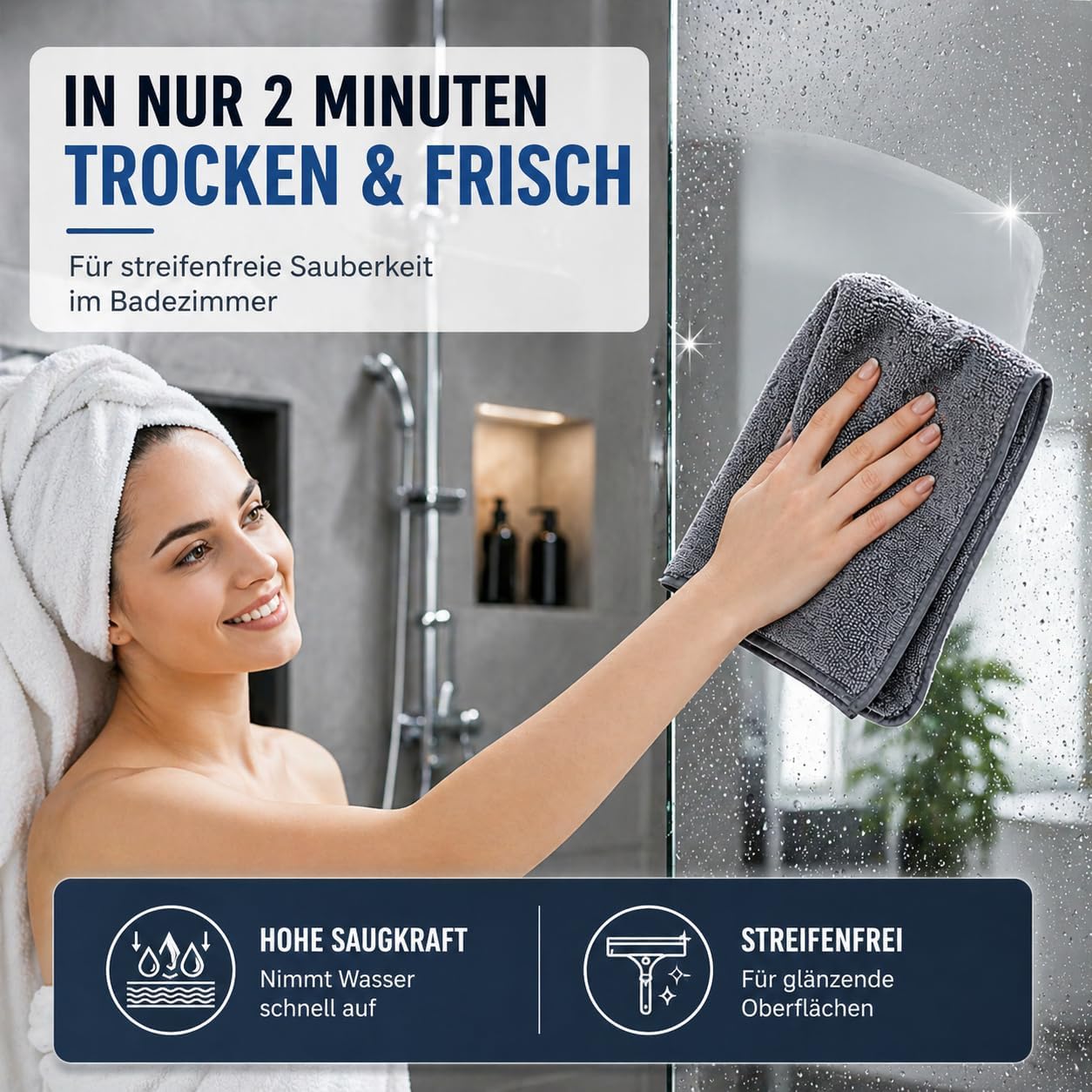 Thumbnail 4 de Surfela Trockentuch Dusche 3 Stück – Extra grobes Mikrofaser-Wischtuchset 40 × 60 cm