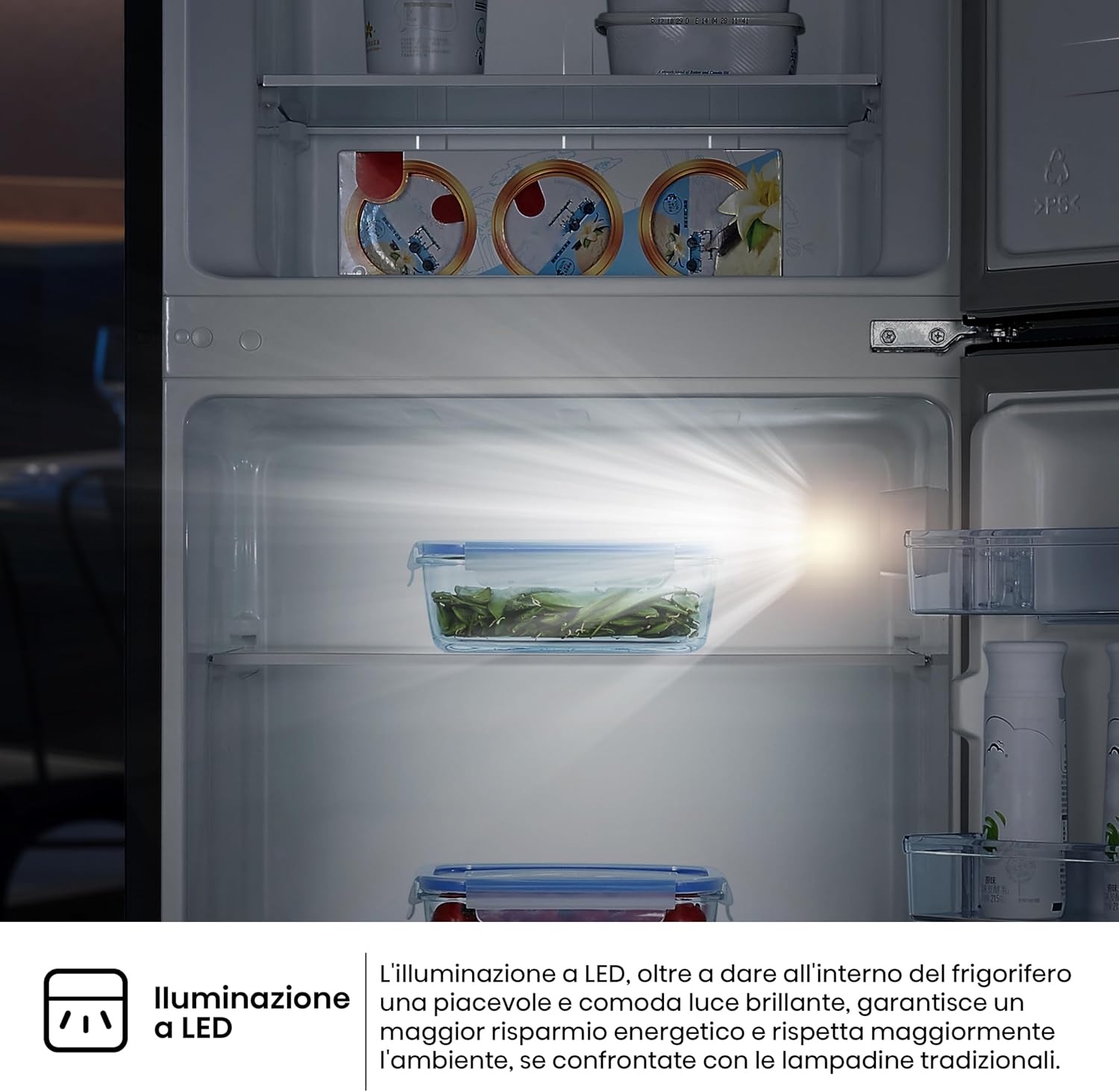 Thumbnail 5 de Hisense MTM55205EB Frigorifero Doppia Porta – 206 L, Nero, Illuminazione LED, Porte reversibili