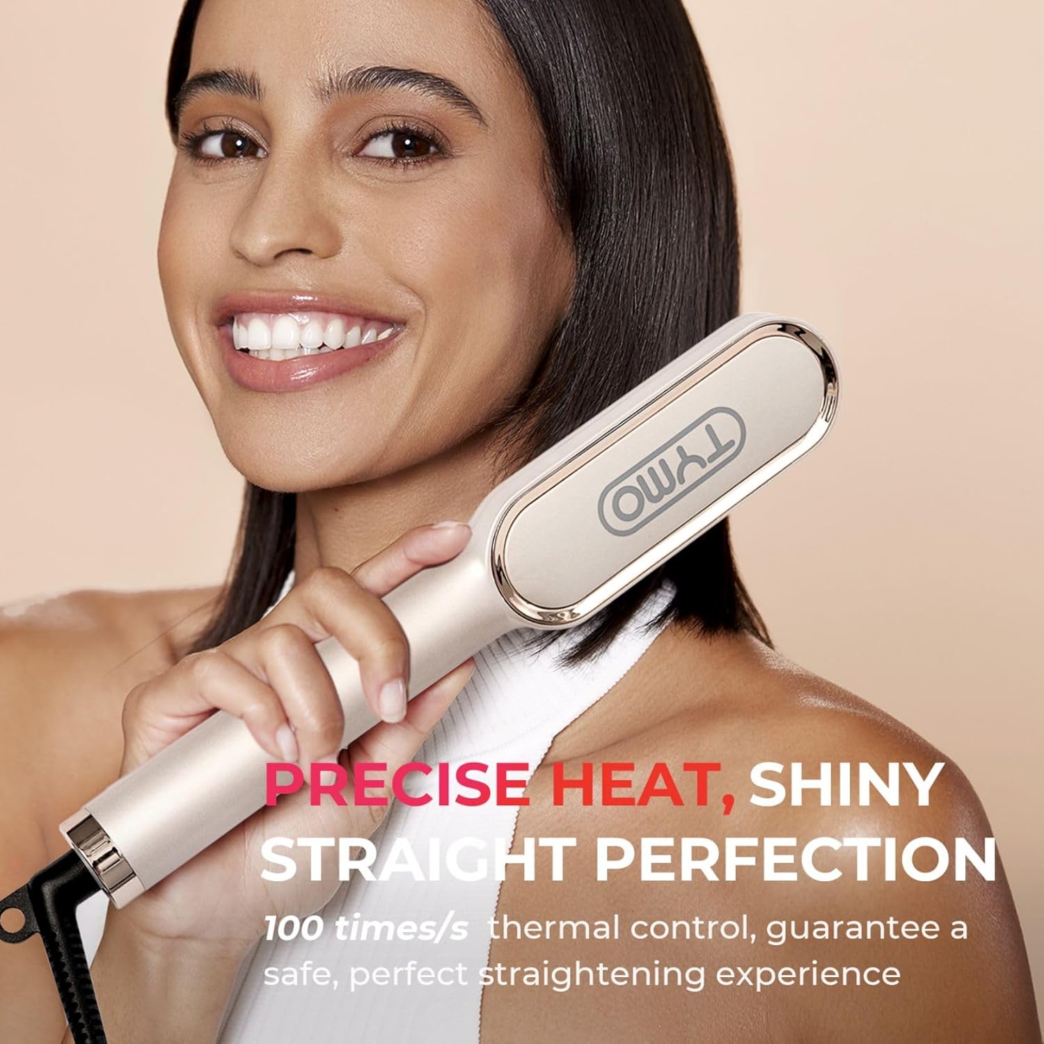 Thumbnail 5 de TYMO Hair Straightener Brush UK: 2-in-1 Flat Iron and Brush in Gold