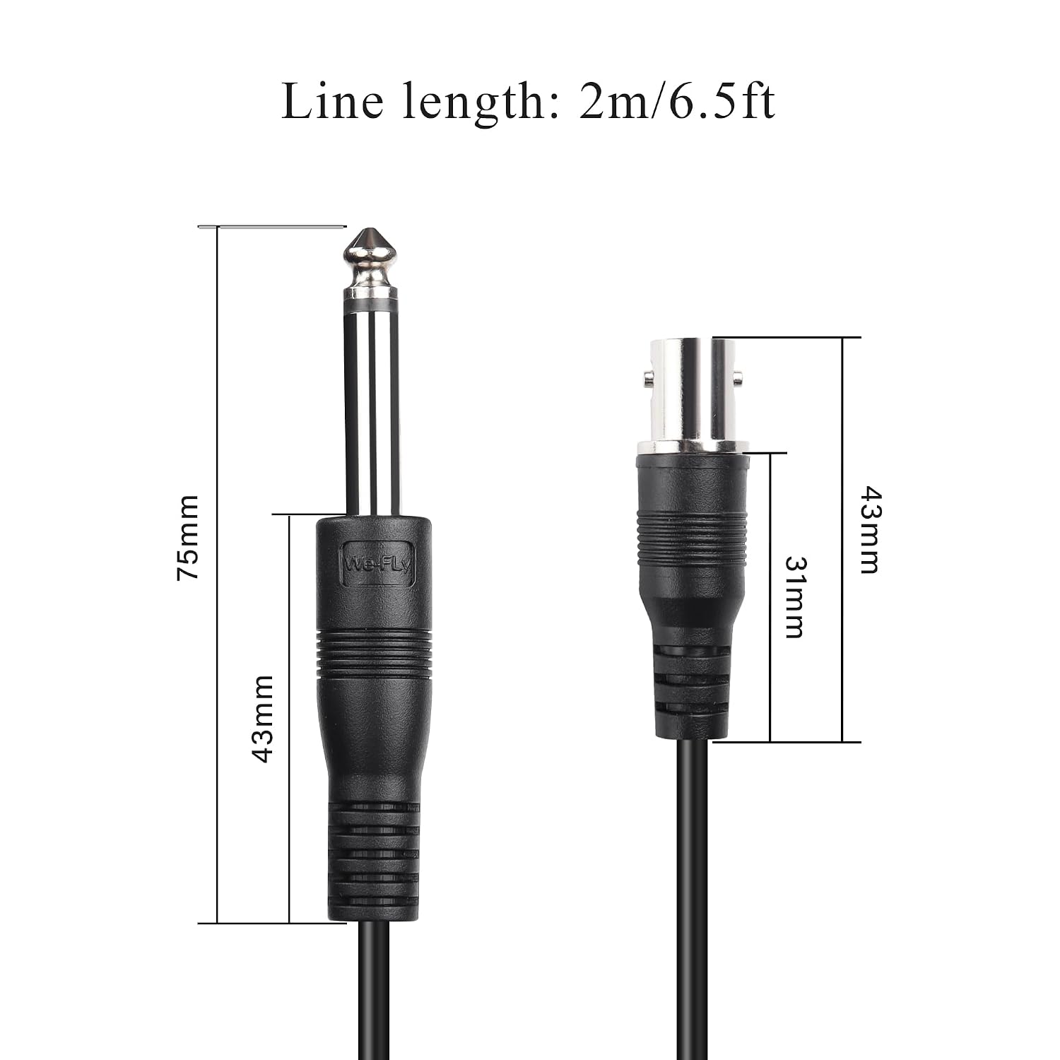 Thumbnail 6 de BNC to 6.35mm audio cable, 2m TS mono