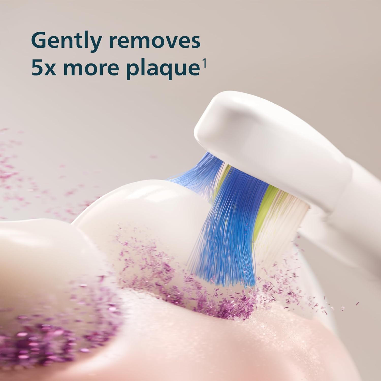 Detalle de Philips Sonicare 4100 Series Electric Toothbrush HX4046/48 (Marine Blue) – Balanced sonic cleaning with pressure sensor