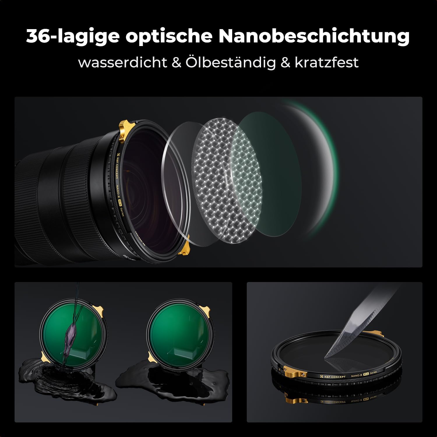 Thumbnail 4 de K&F CONCEPT ND2-32 & CPL Filter 82mm – 2-in-1 Kombifilter mit Griff (Nano XPRO Serie)