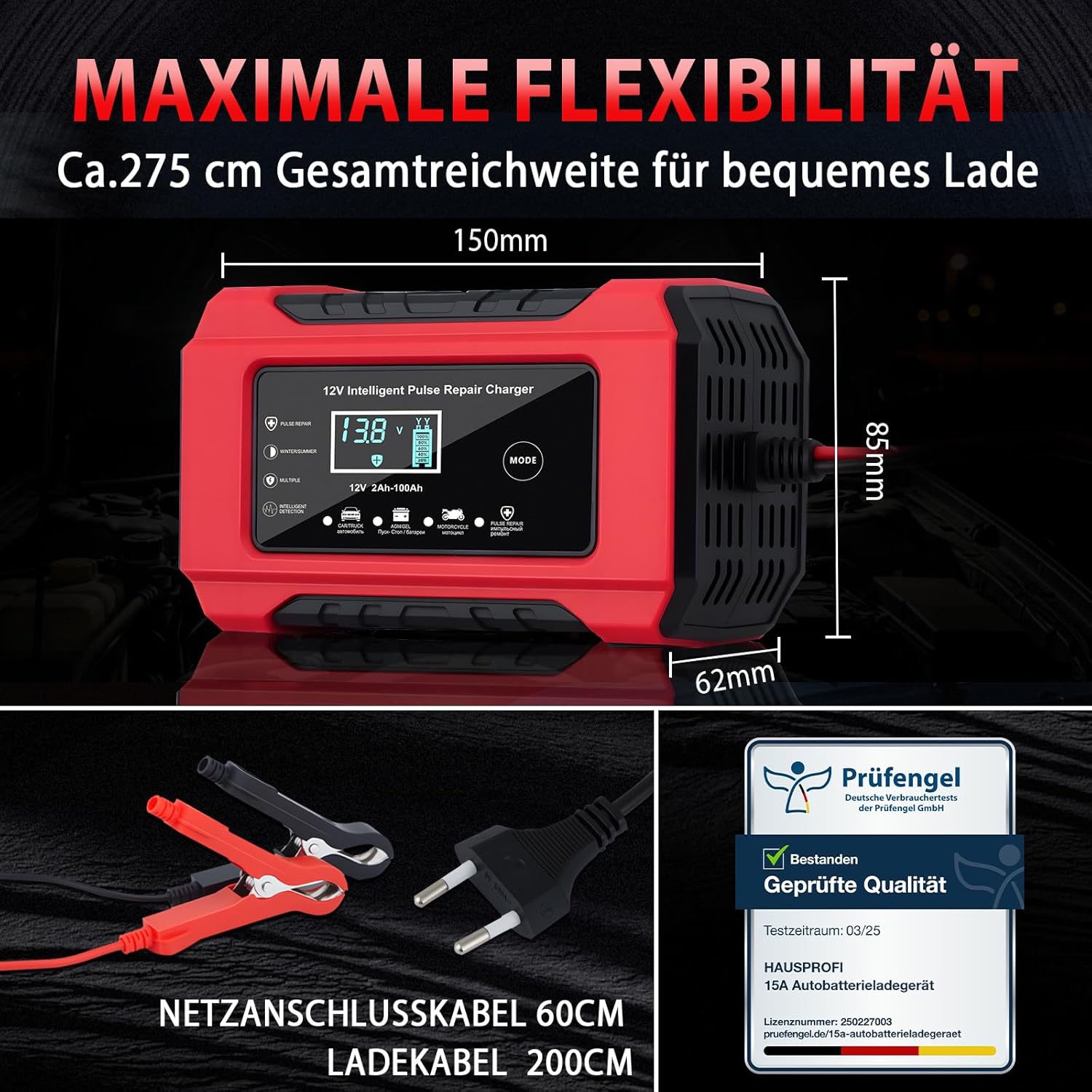 Thumbnail 1 de HAUSPROFI Autobatterie Ladegerät 6A