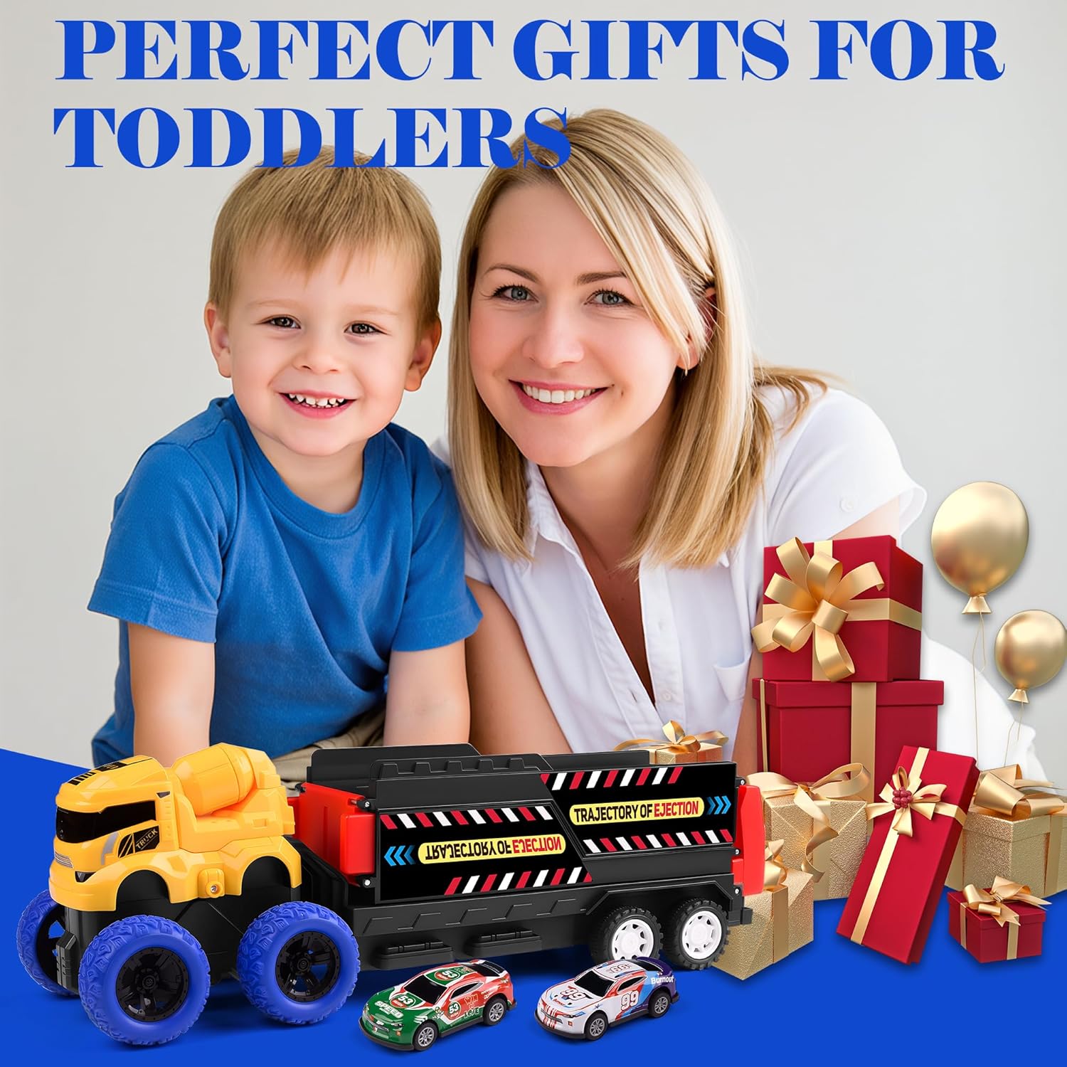 Thumbnail 6 de Havnidy folding construction truck car track set with launch ramp (30-inch track) for ages 3–10