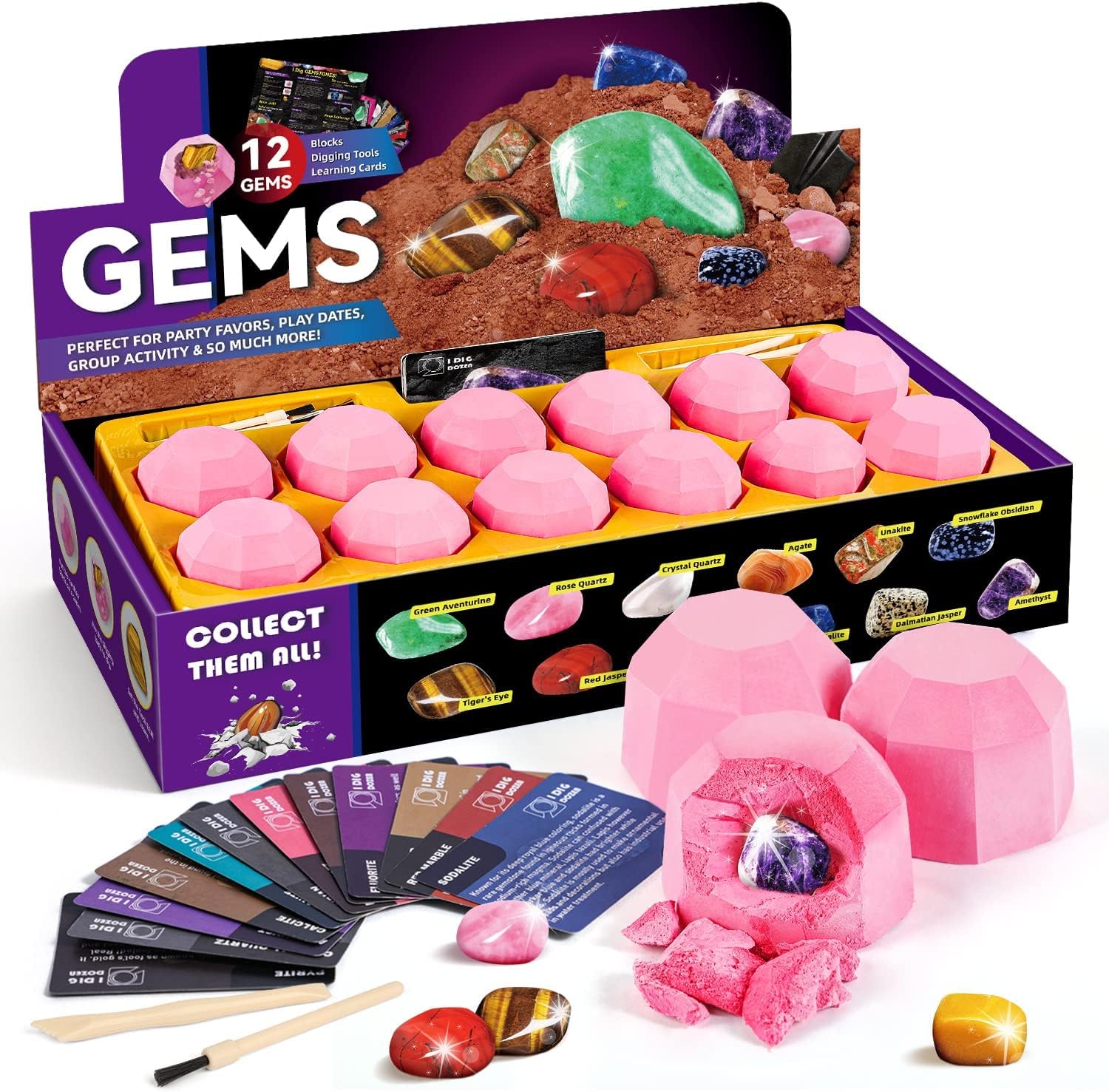 Detalle 2 de Gamerside Fossil Digging Kit, 12 Fossils
