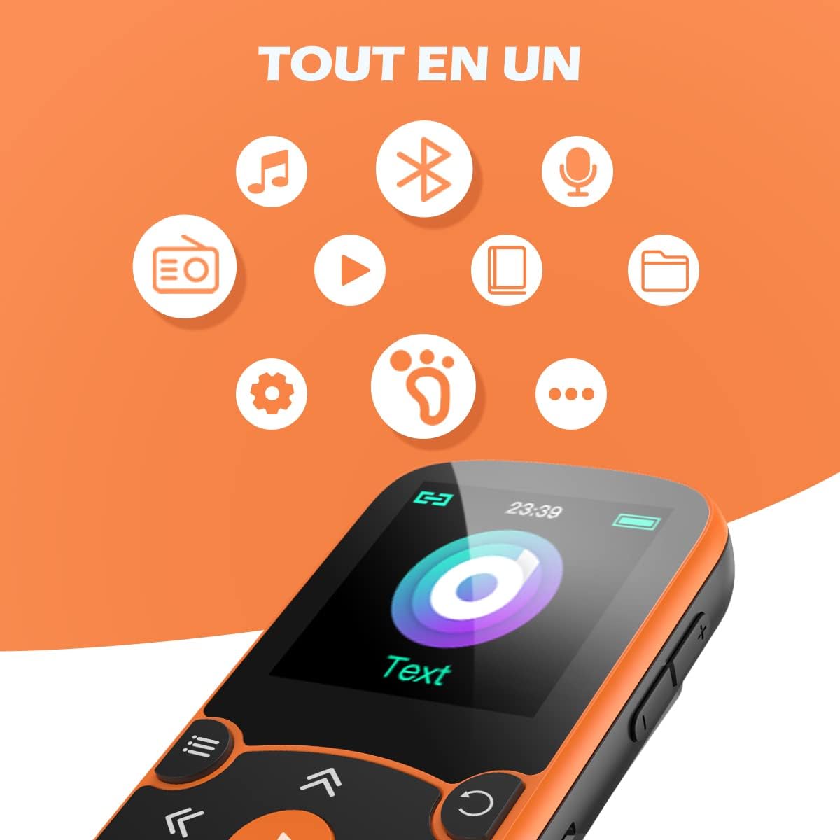 Detalle 2 de AGPTEK Lecteur MP3 32Go avec Bluetooth 5.3