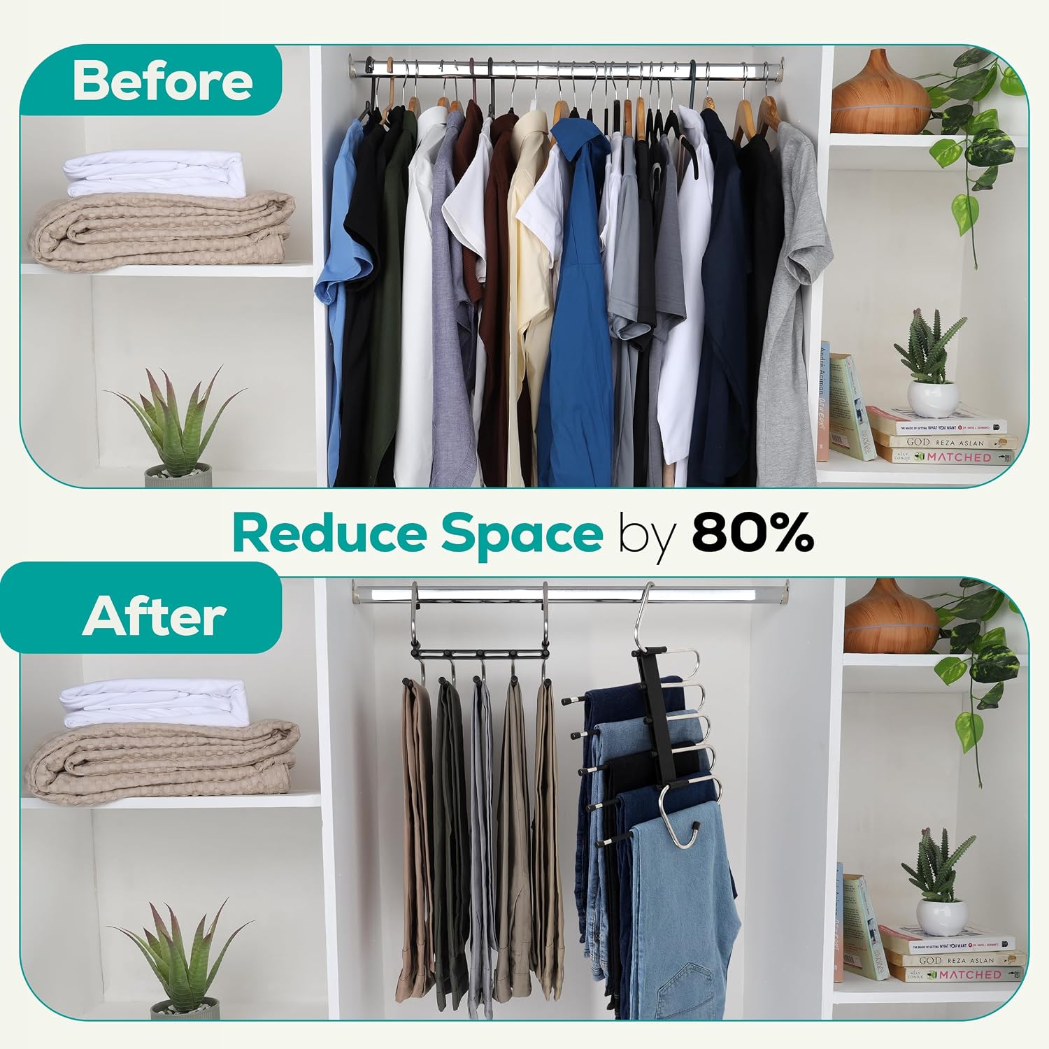 Detalle 2 de Utopia Home Pants Hangers, 5-Tier