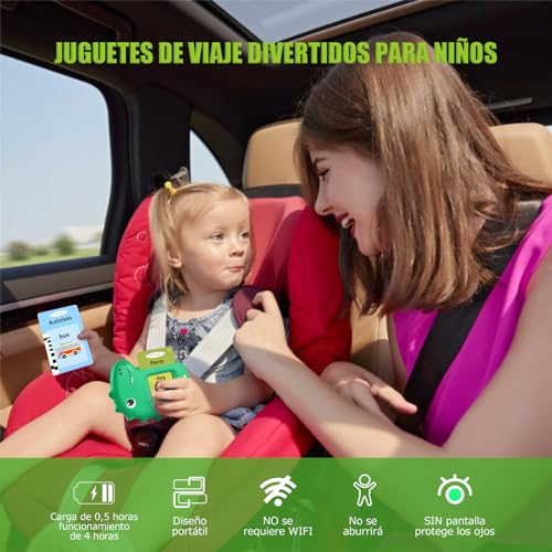 Detalle de Tarjetas Flash Parlantes Español Visator – Juguete educativo Montessori para 3+ años (Verde)