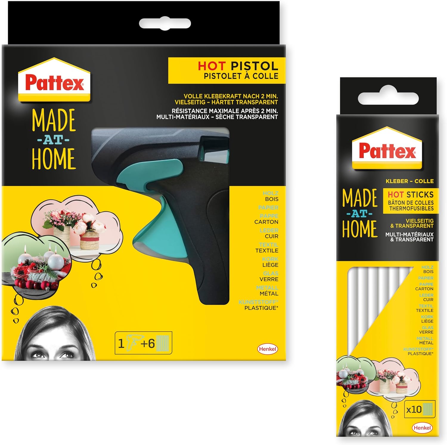 Thumbnail 6 de Pattex Made at Home Heißklebepistole – Set mit 1 Pistole und 6 Klebesticks (11 mm)