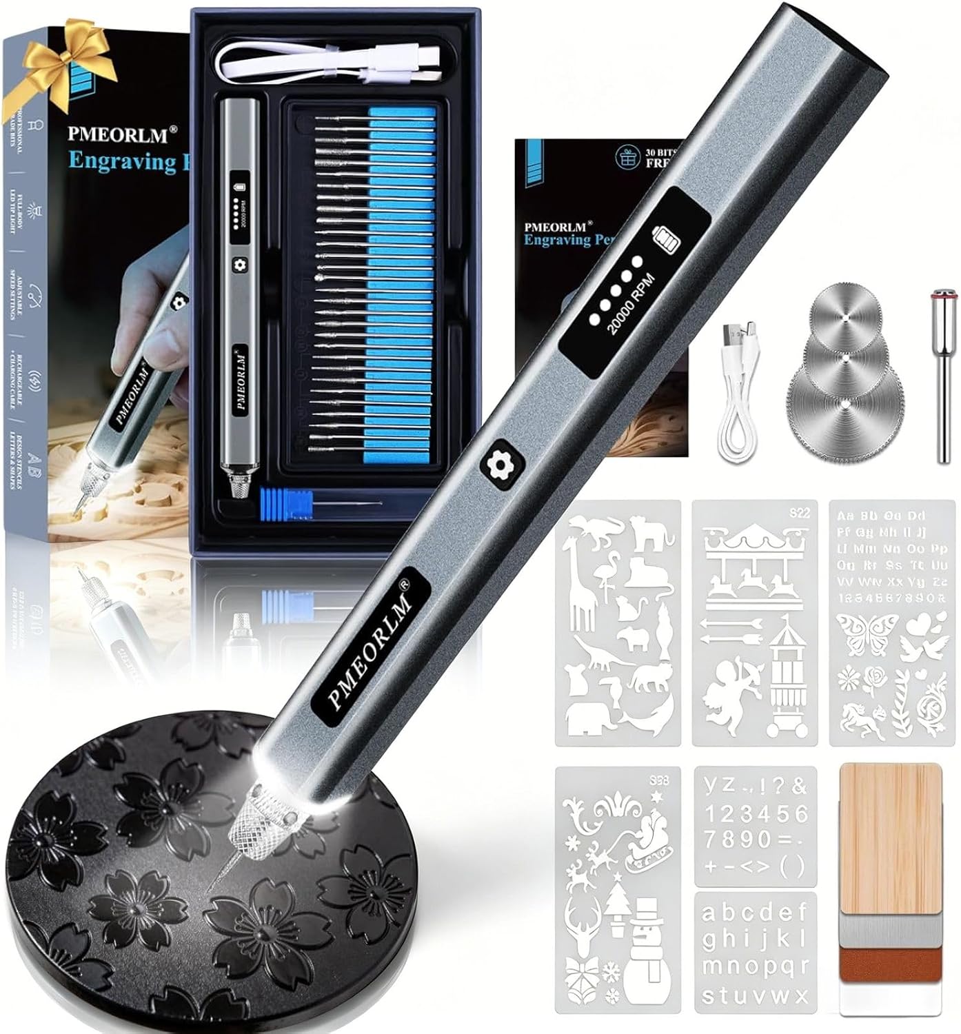 Detalle de vueowcue Engraving Pen with 30+ Bits & 5-Speed Adjust – A Practical UK Buy for Beginners and Beyond