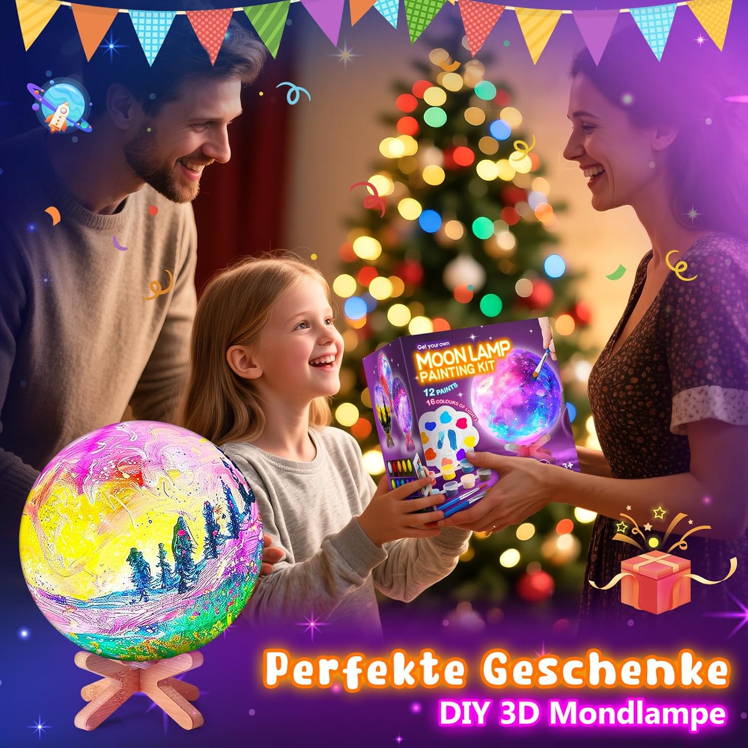 Thumbnail 6 de Toyzey Mondlampen-Bastelset ab 6–12 Jahren – Kreatives Nachtlicht Basteln für Mädchen und Jungen
