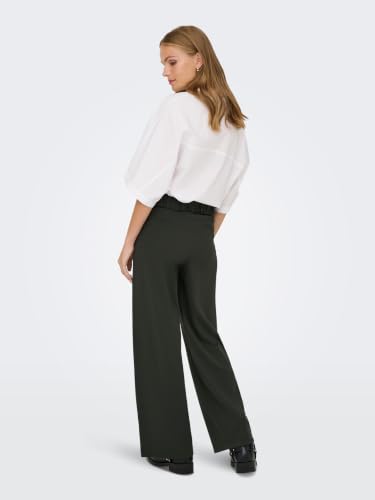 Detalle de JDY Damen Jdygeggo New Long Pant Jrs Noos Hose – Peat/Detail: Schwarzknöpfe, Größe M / EU 34L