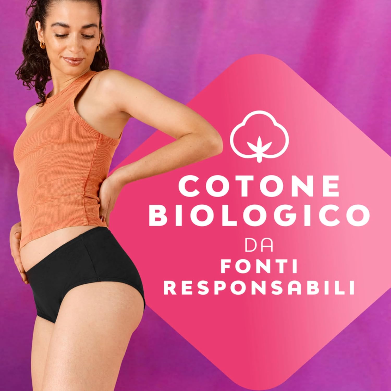 Detalle de Nuvenia Intimawear Mutandine Mestruali in Cotone Biologico, Lavabili e Riutilizzabili – Taglia L (3 Confezioni) (Flusso Moderato-Abbondante)