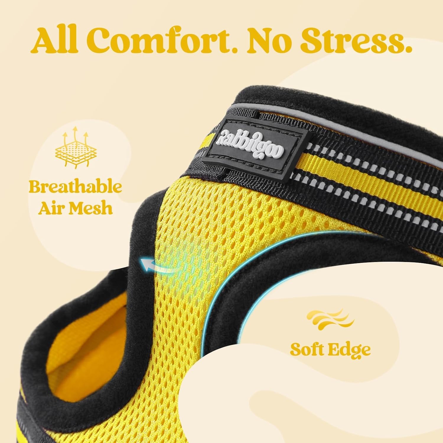 Thumbnail 6 de Rabbitgoo Cat Harness and Lead Set (Soft Step-in Vest) – Yellow, 1.5m Lead, Escape-Proof for Kittens/Tiny Cats