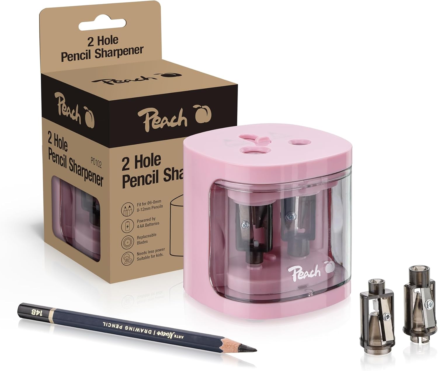 Peach PO102 Elektrischer Universal-Anspitzer 6–12 mm