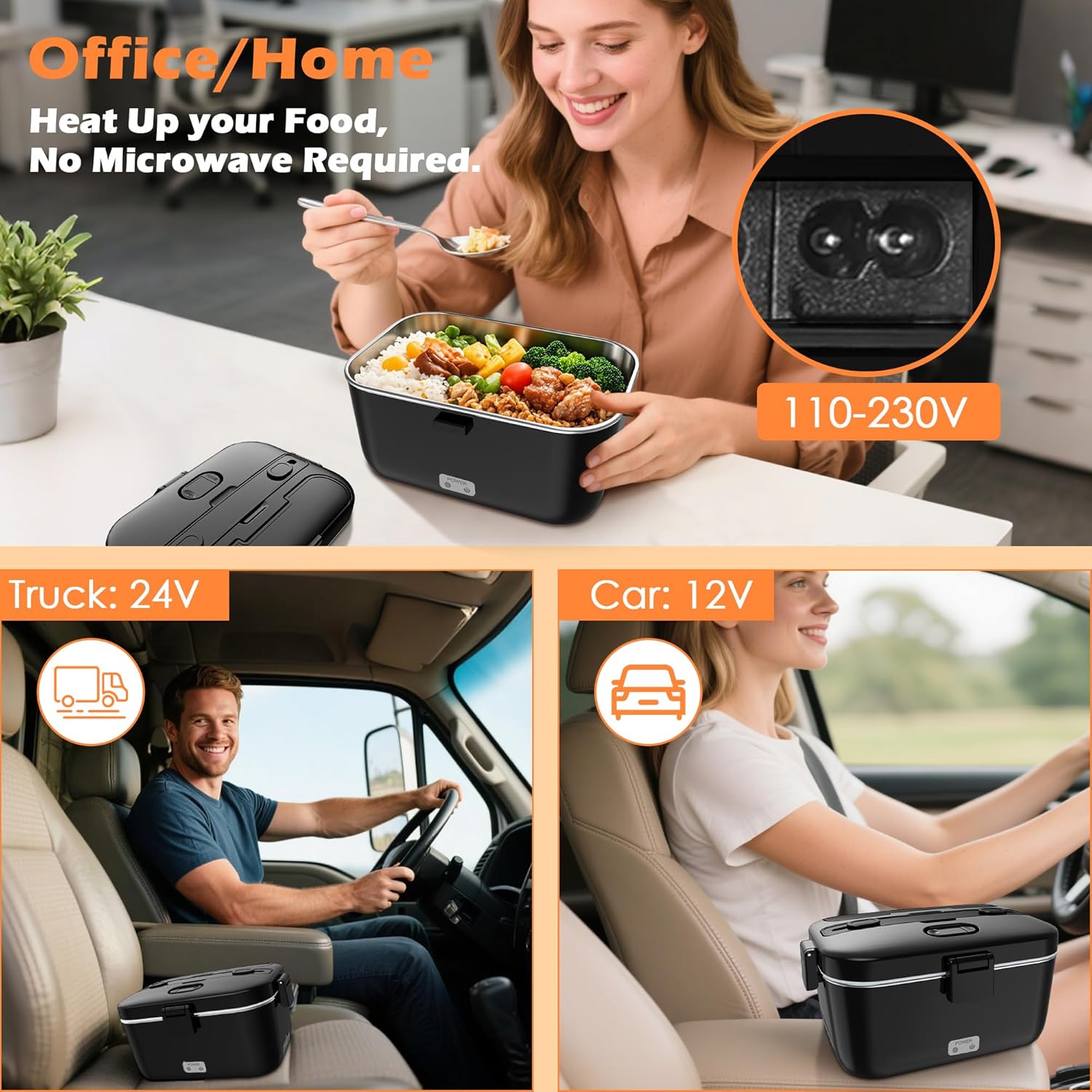 Detalle 1 de COZYEXPERT Electric Lunch Box 1.8L 🍱