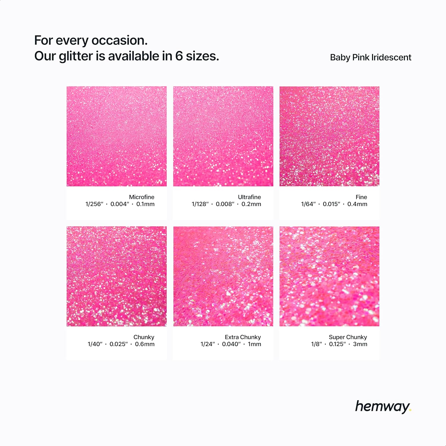 Detalle de Baby Pink Iridescent Glitter Shaker (130g) – ultrafine iridescent metallic flake for resin, nail art & crafts
