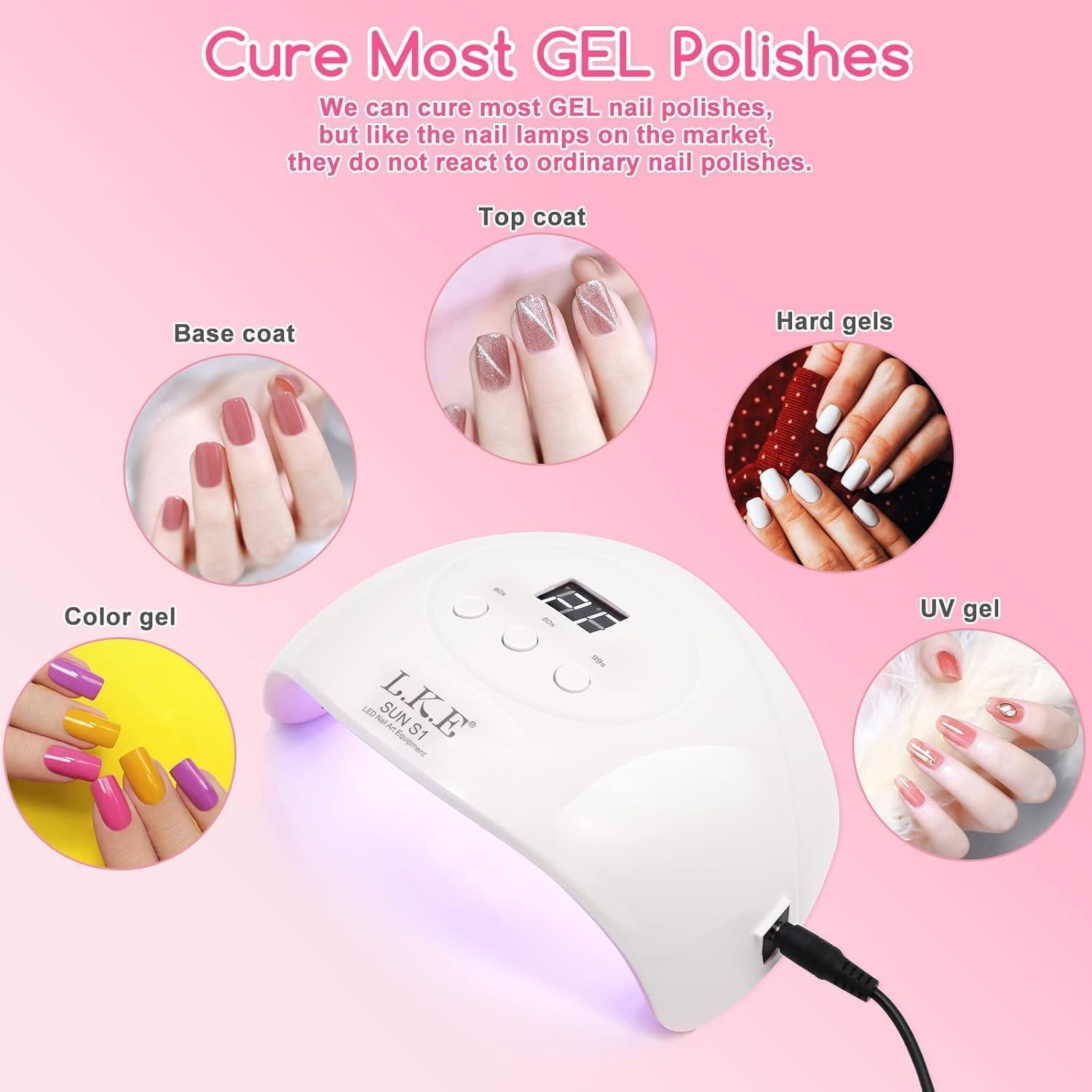 Detalle de Wisdompark S1 72W UV LED Nail Lamp with LCD and 60-, 80-, 99-Second Timers